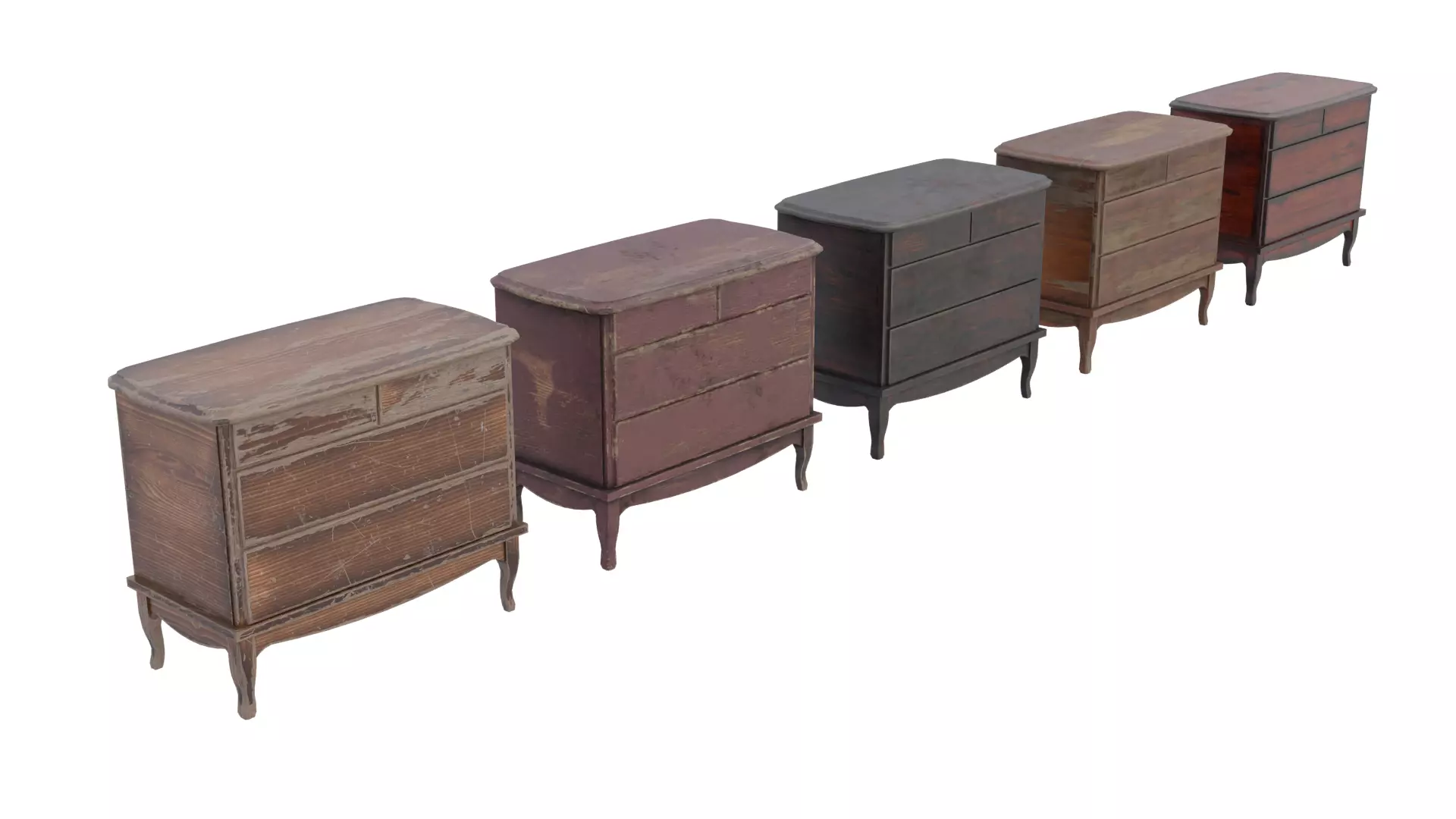 Wooden Side Table Low-poly 3D model_0