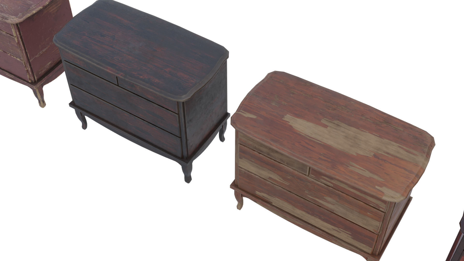 Wooden Side Table Low-poly 3D model_3