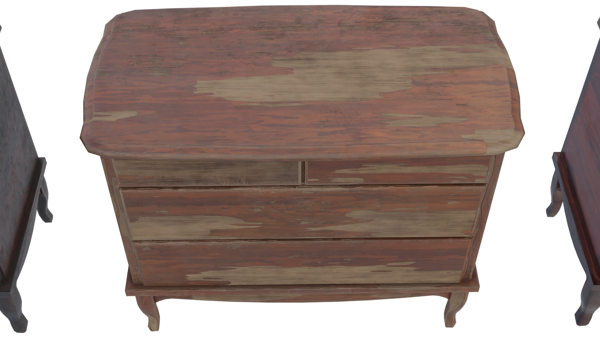 Wooden Side Table Low-poly 3D model_5