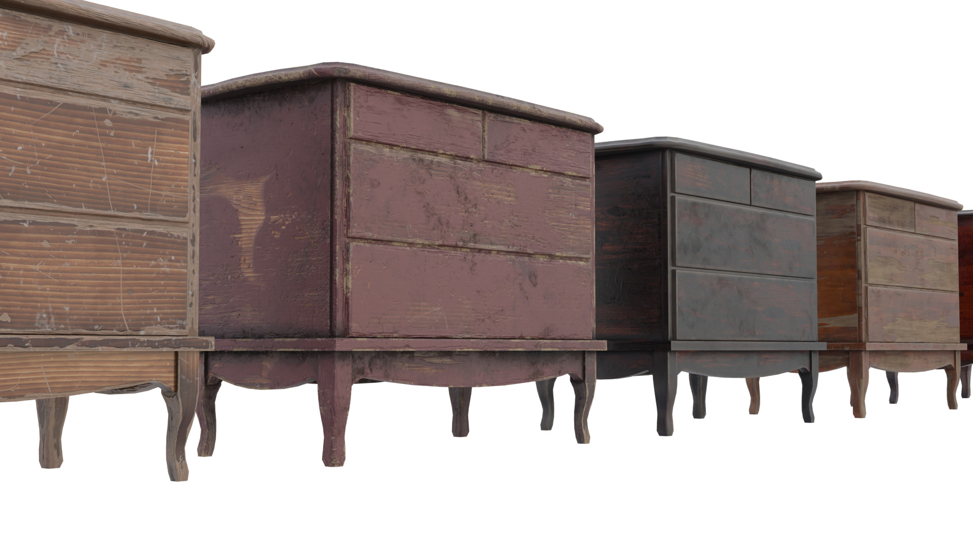 Wooden Side Table Low-poly 3D model_2