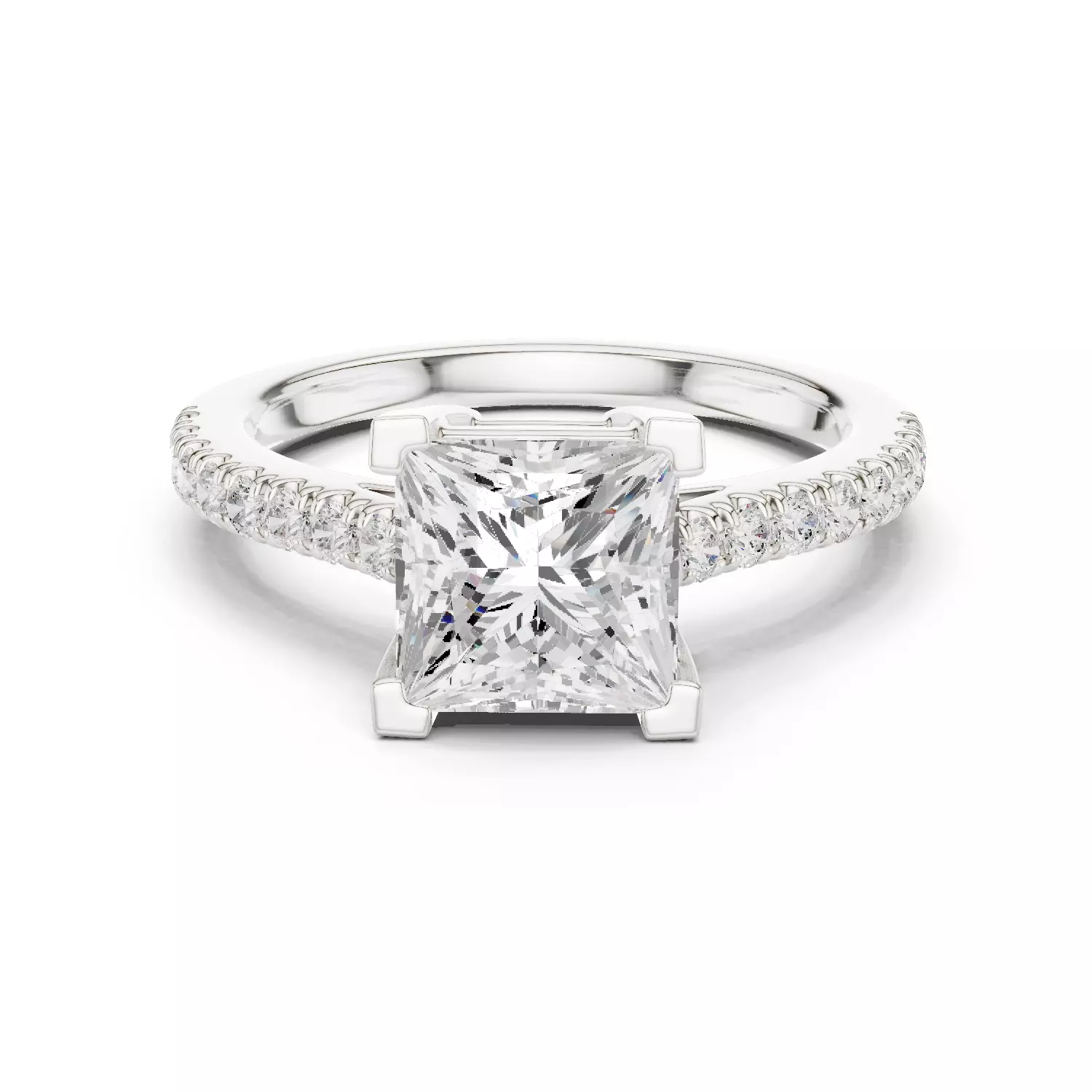 2CT Princess Cut Diamond Engagement Wedding Ring 3DM STL Video 3D print model_14