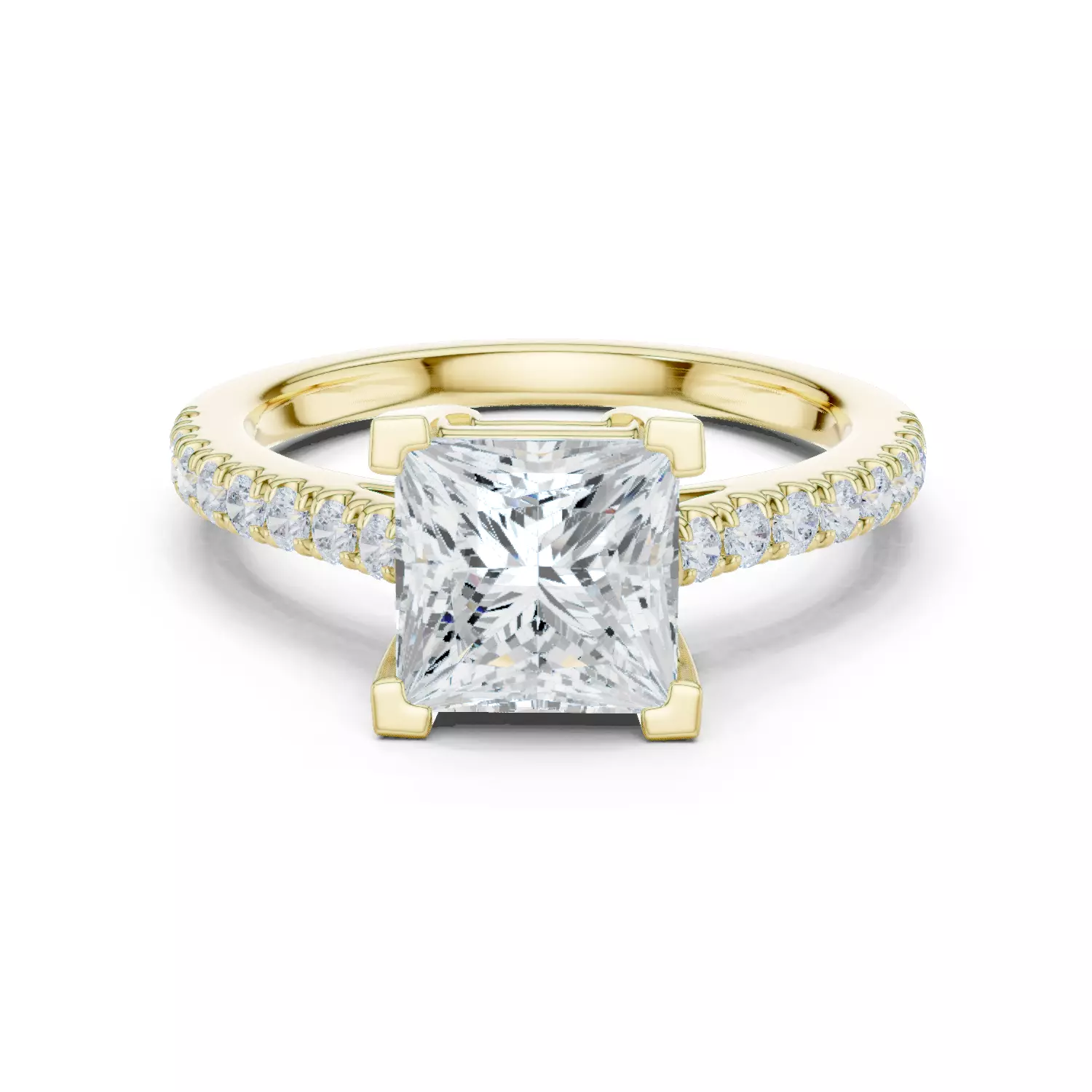 2CT Princess Cut Diamond Engagement Wedding Ring 3DM STL Video 3D print model_13