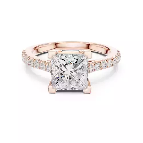 2CT Princess Cut Diamond Engagement Wedding Ring 3DM STL Video 3D print model
