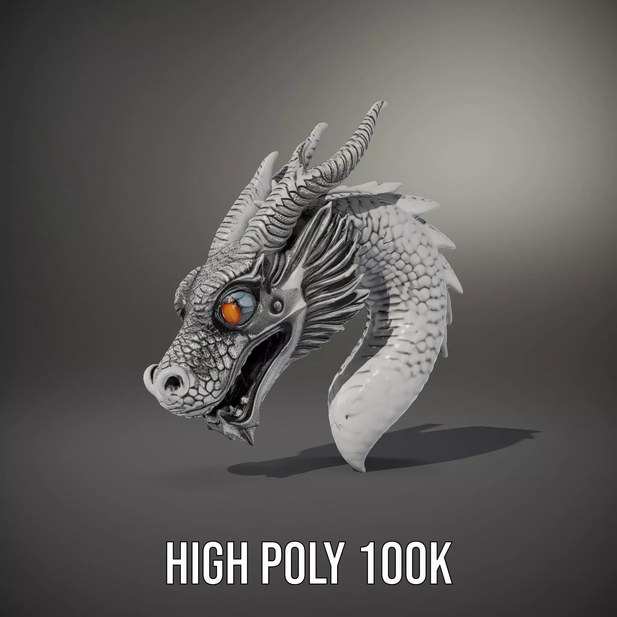 Silver Dragon Sculpt model pack Low-poly 3D model_9