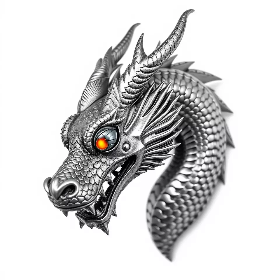 Silver Dragon Sculpt model pack Low-poly 3D model_3