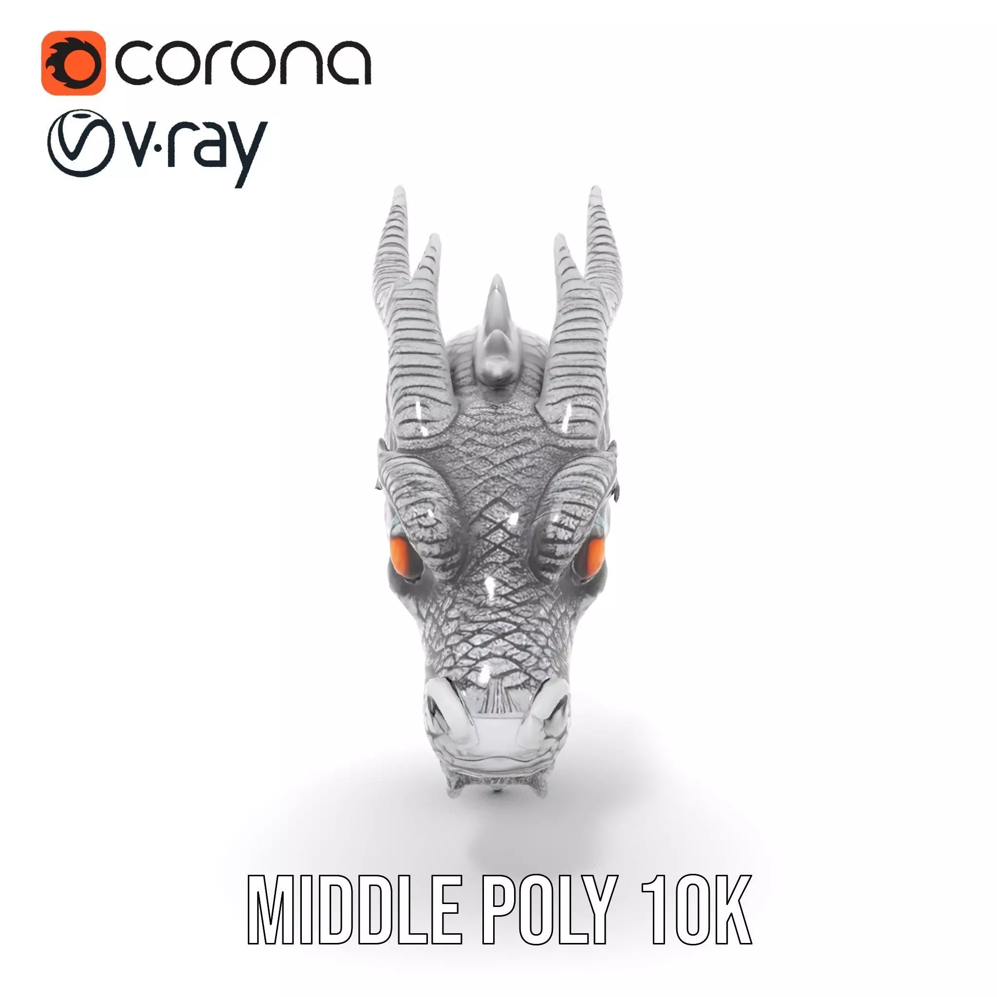 Silver Dragon Sculpt model pack Low-poly 3D model_21