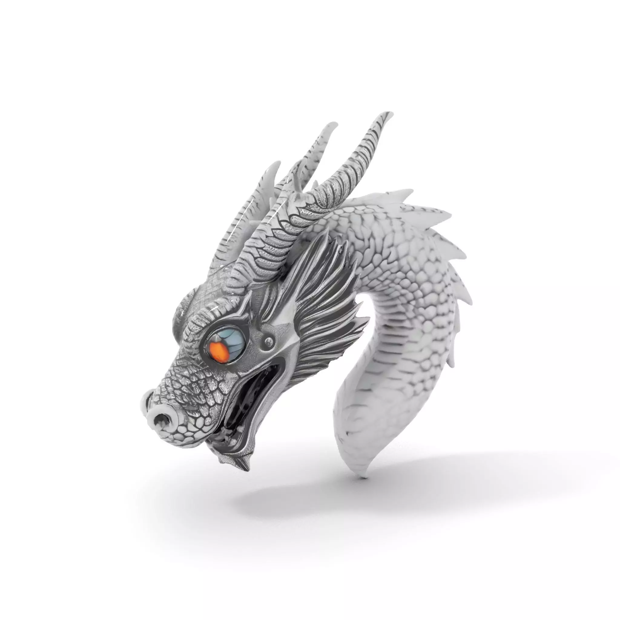 Silver Dragon Sculpt model pack Low-poly 3D model_14