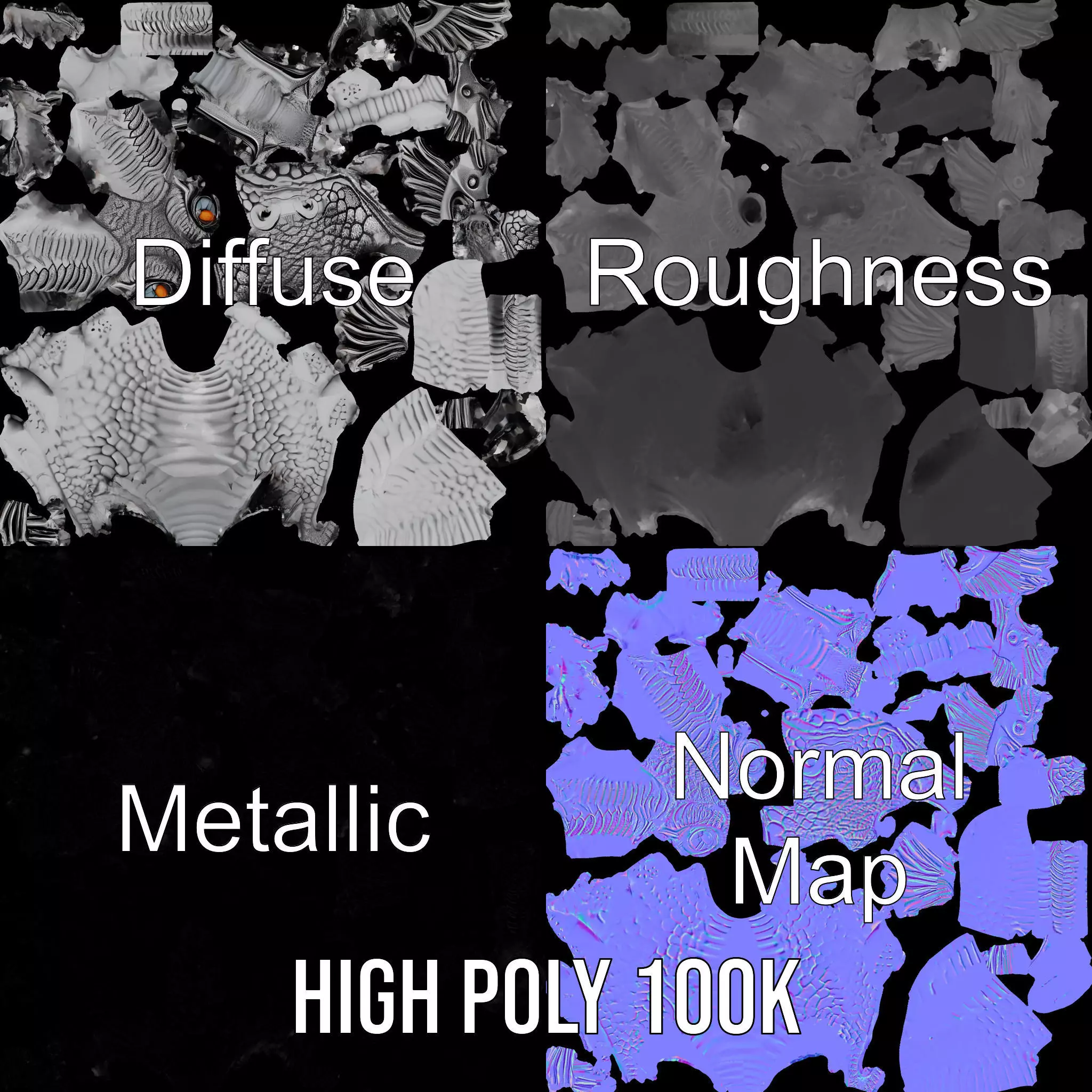 Silver Dragon Sculpt model pack Low-poly 3D model_4