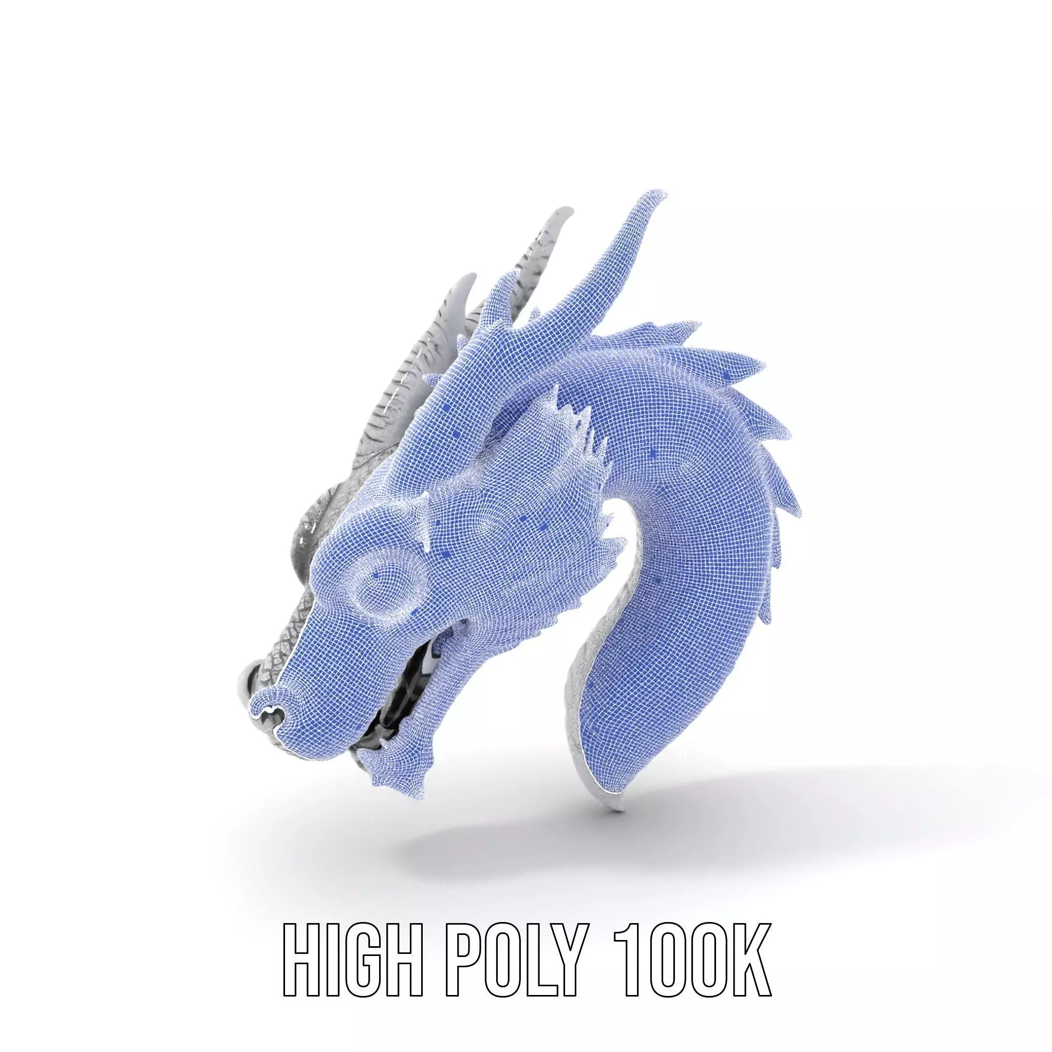 Silver Dragon Sculpt model pack Low-poly 3D model_5