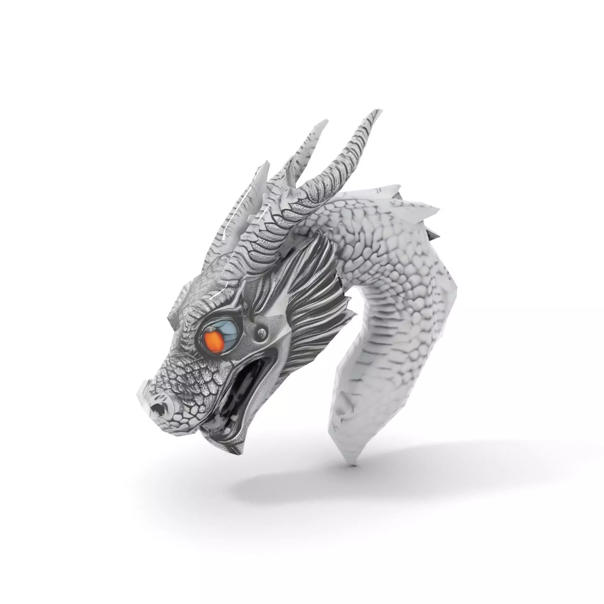 Silver Dragon Sculpt model pack Low-poly 3D model_15