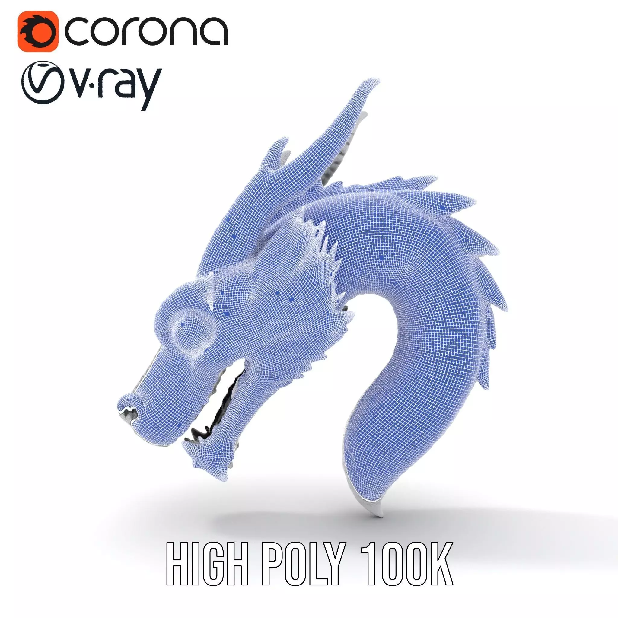 Silver Dragon Sculpt model pack Low-poly 3D model_34
