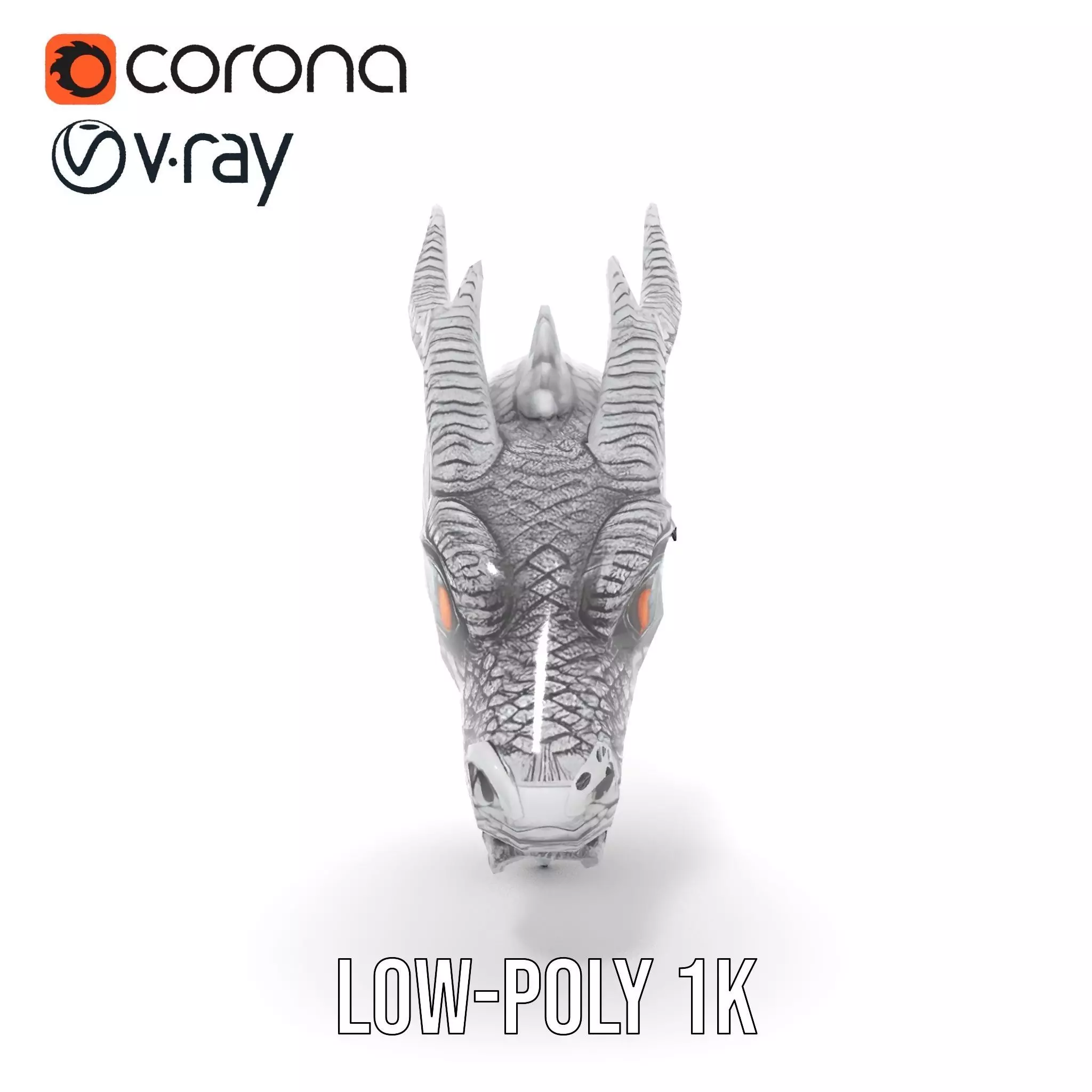 Silver Dragon Sculpt model pack Low-poly 3D model_8
