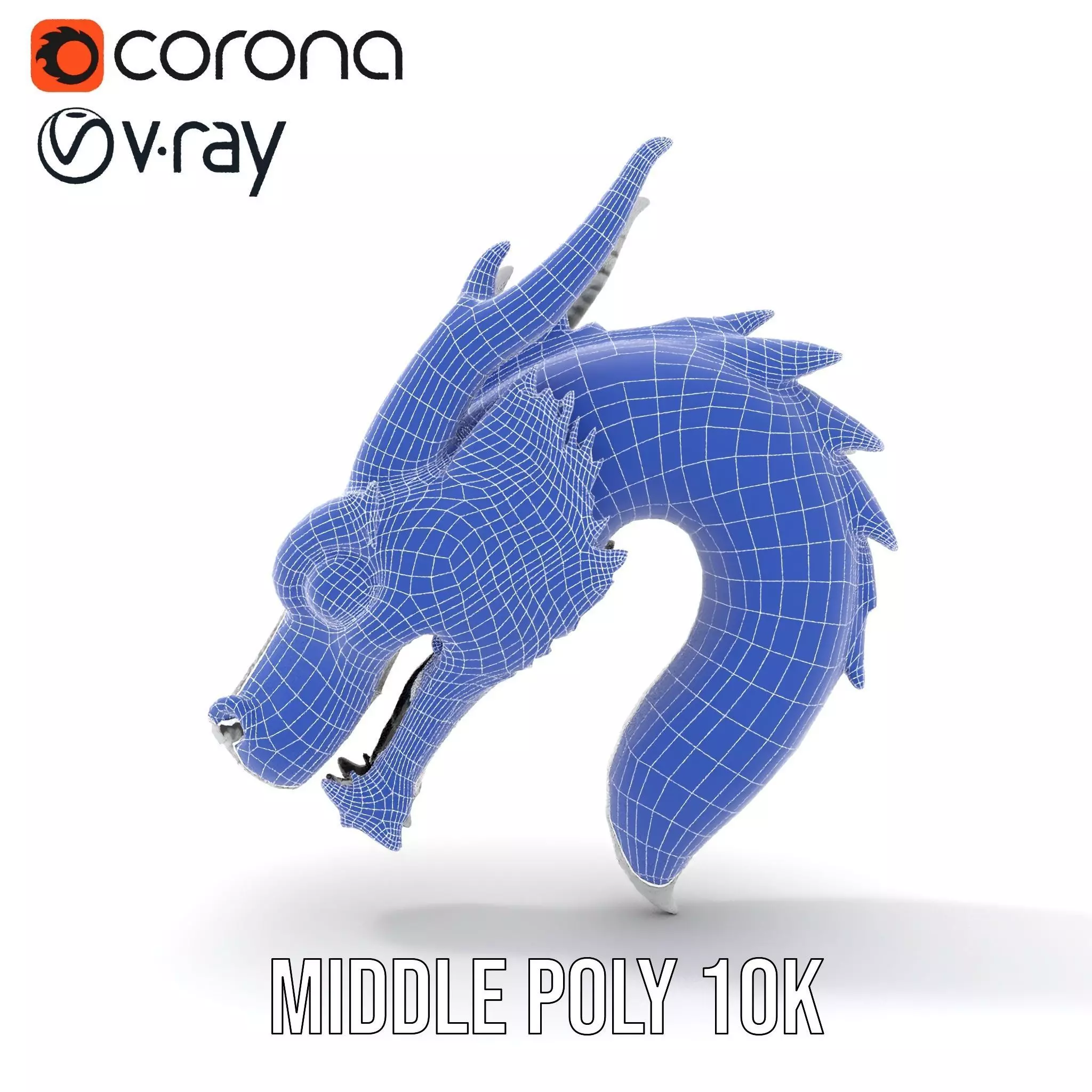 Silver Dragon Sculpt model pack Low-poly 3D model_16