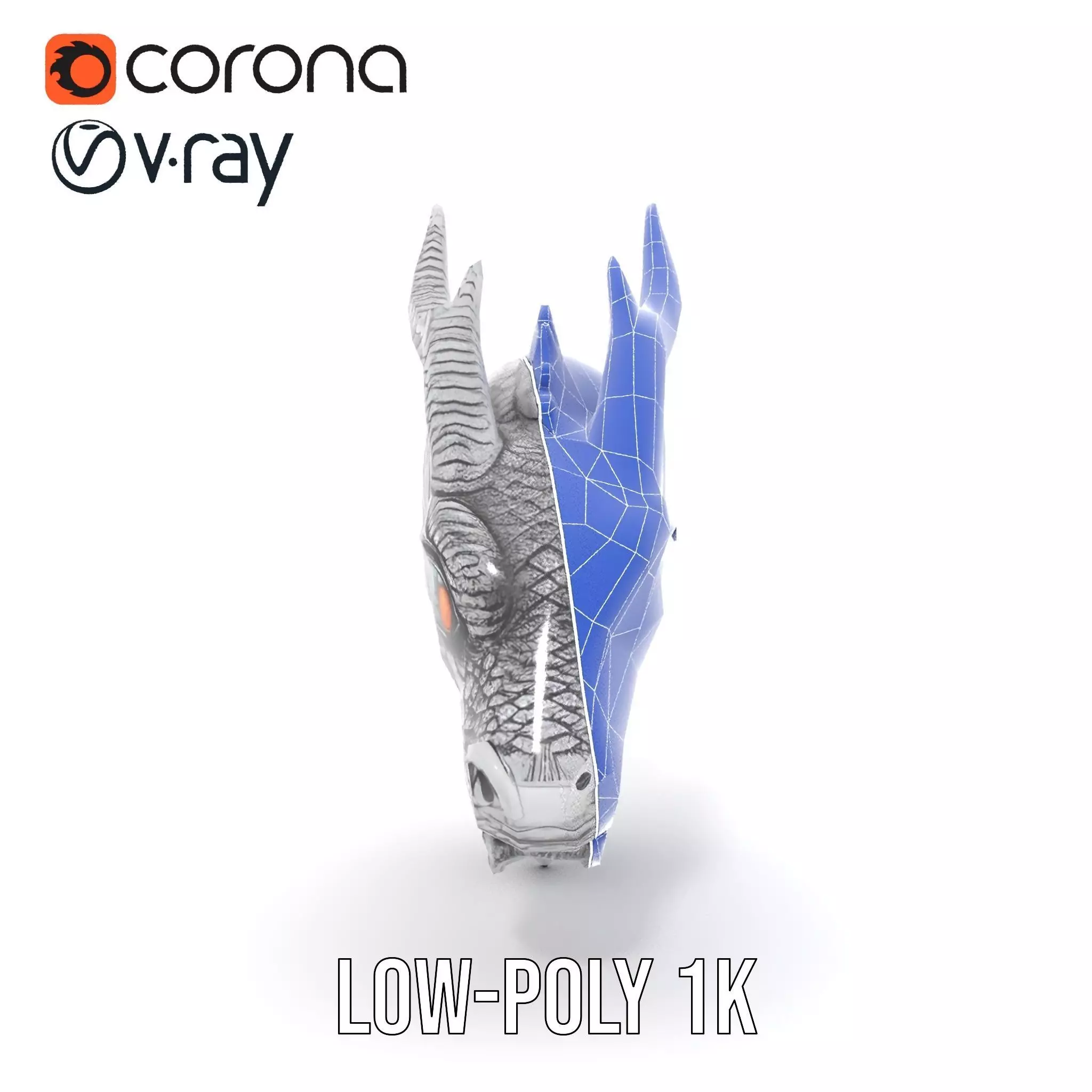 Silver Dragon Sculpt model pack Low-poly 3D model_20