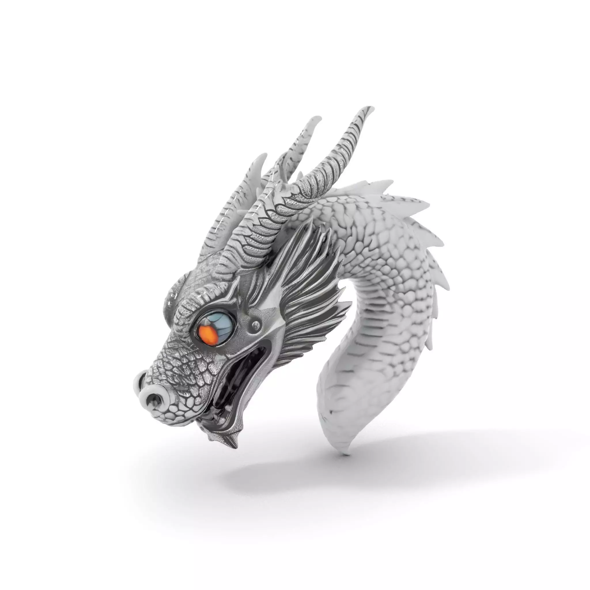 Silver Dragon Sculpt model pack Low-poly 3D model_0