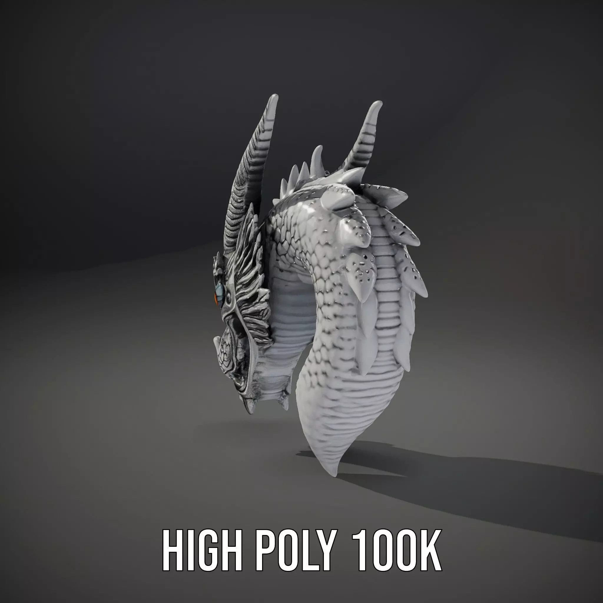 Silver Dragon Sculpt model pack Low-poly 3D model_11