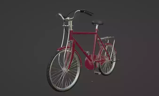 Vintage Accessorized Bicycle Rig 3D Model
