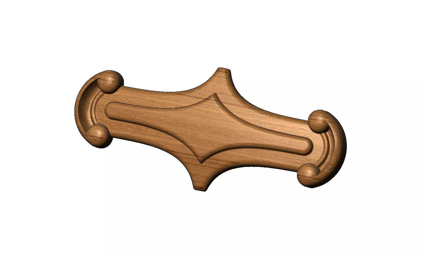 Scroll sides tag arc applique wood carving rosette relief 3D print model_8