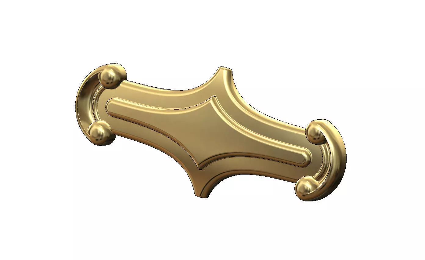 Scroll sides tag arc applique wood carving rosette relief 3D print model_10