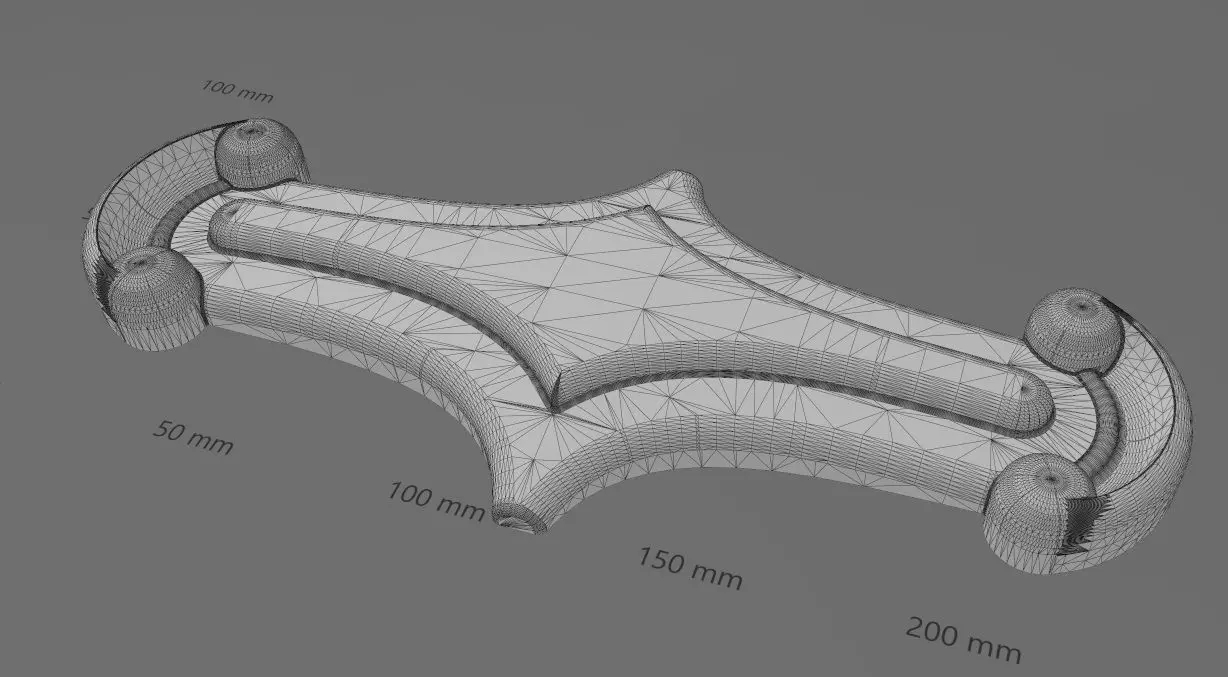 Scroll sides tag arc applique wood carving rosette relief 3D print model_13