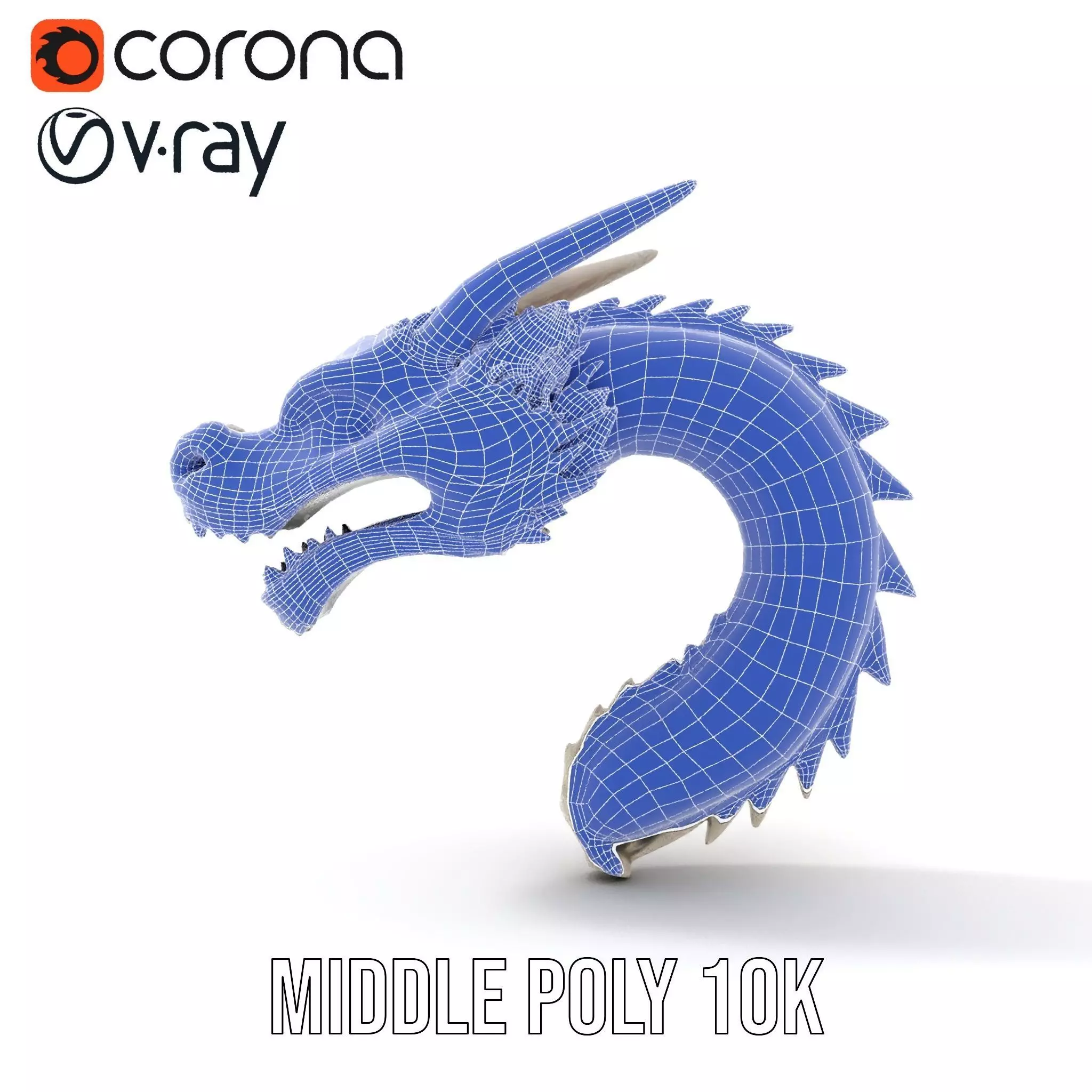 Silver Dragon Sculpture model pack Low-poly 3D model_20