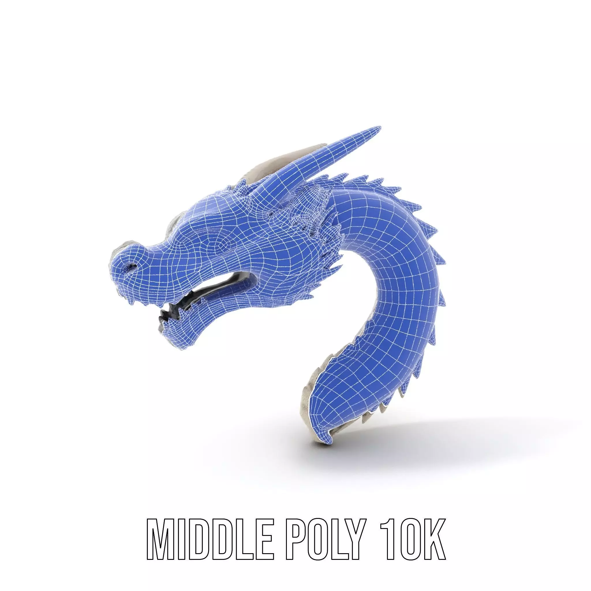 Silver Dragon Sculpture model pack Low-poly 3D model_22