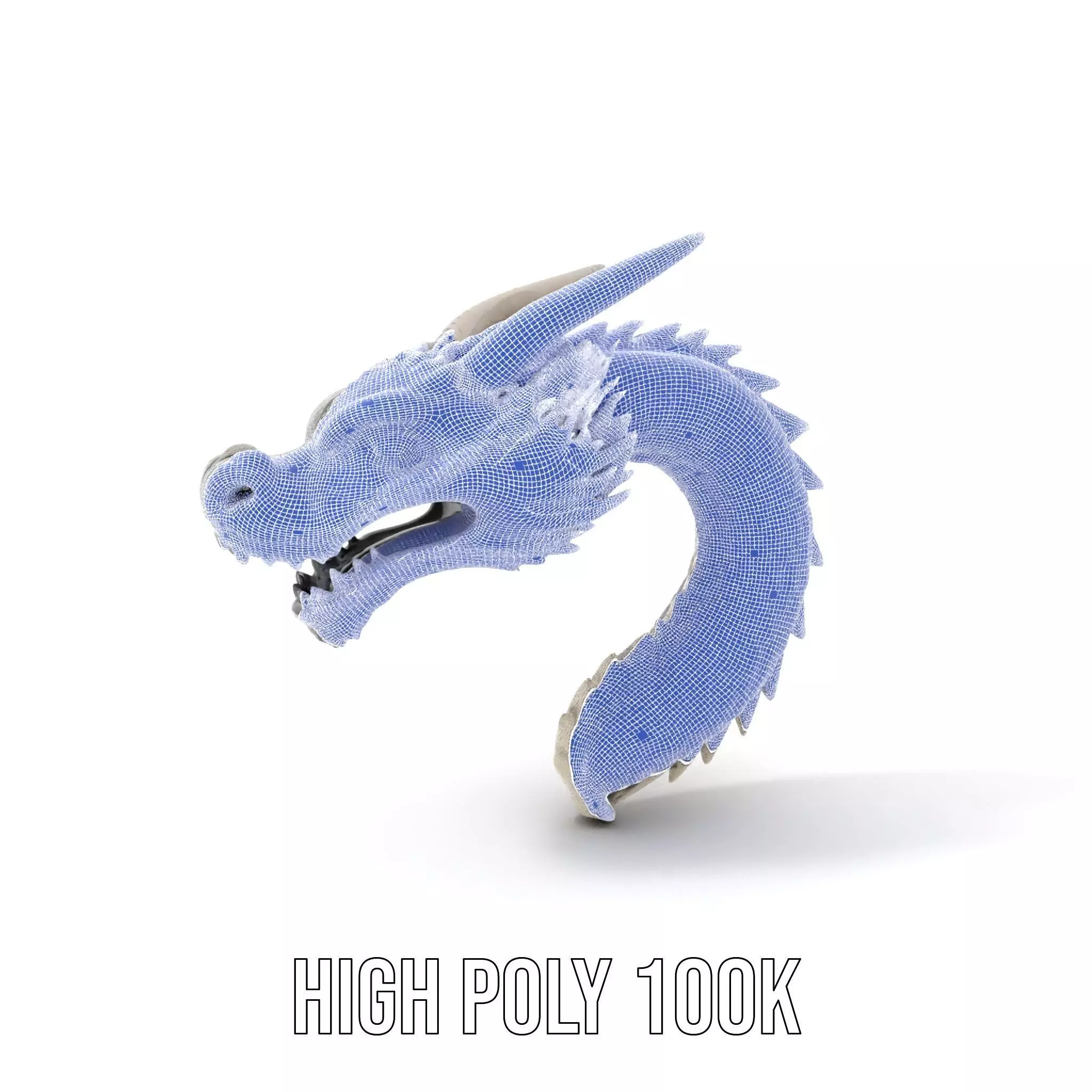 Silver Dragon Sculpture model pack Low-poly 3D model_5