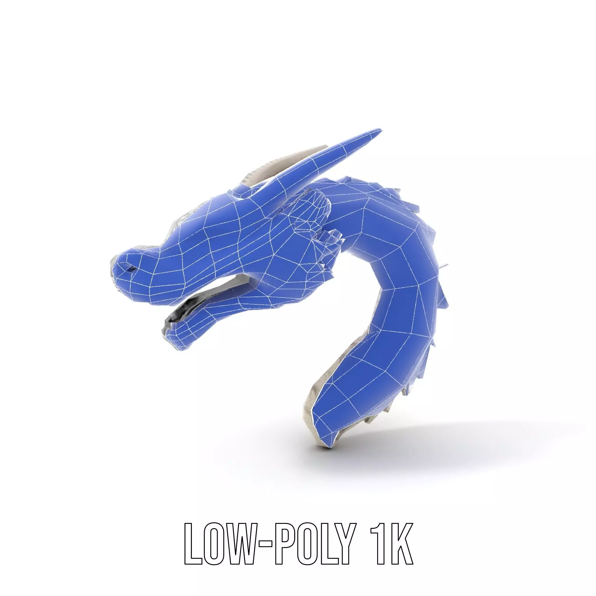Silver Dragon Sculpture model pack Low-poly 3D model_26