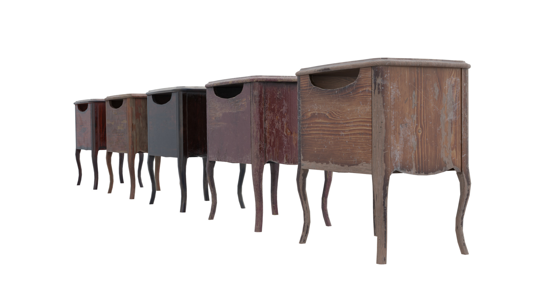 Small Side Wood Coffee Table Low-poly 3D model_2