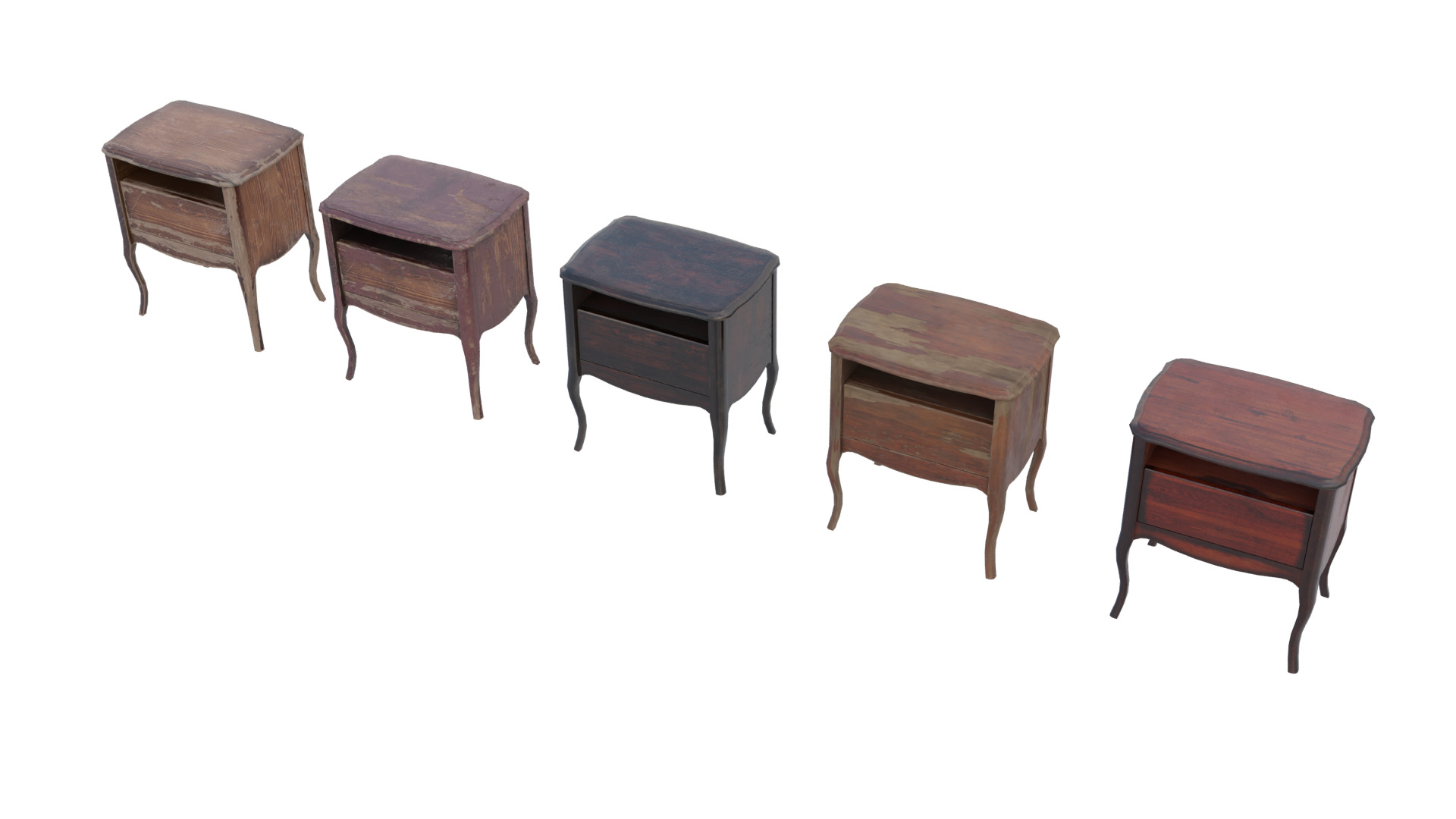 Small Side Wood Coffee Table Low-poly 3D model_4
