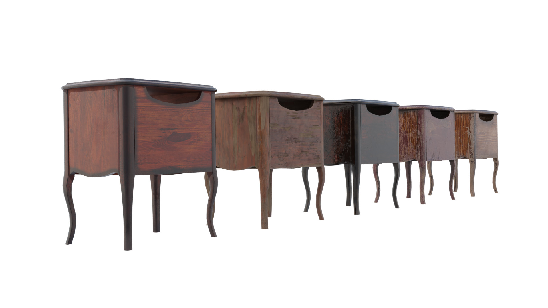 Small Side Wood Coffee Table Low-poly 3D model_1