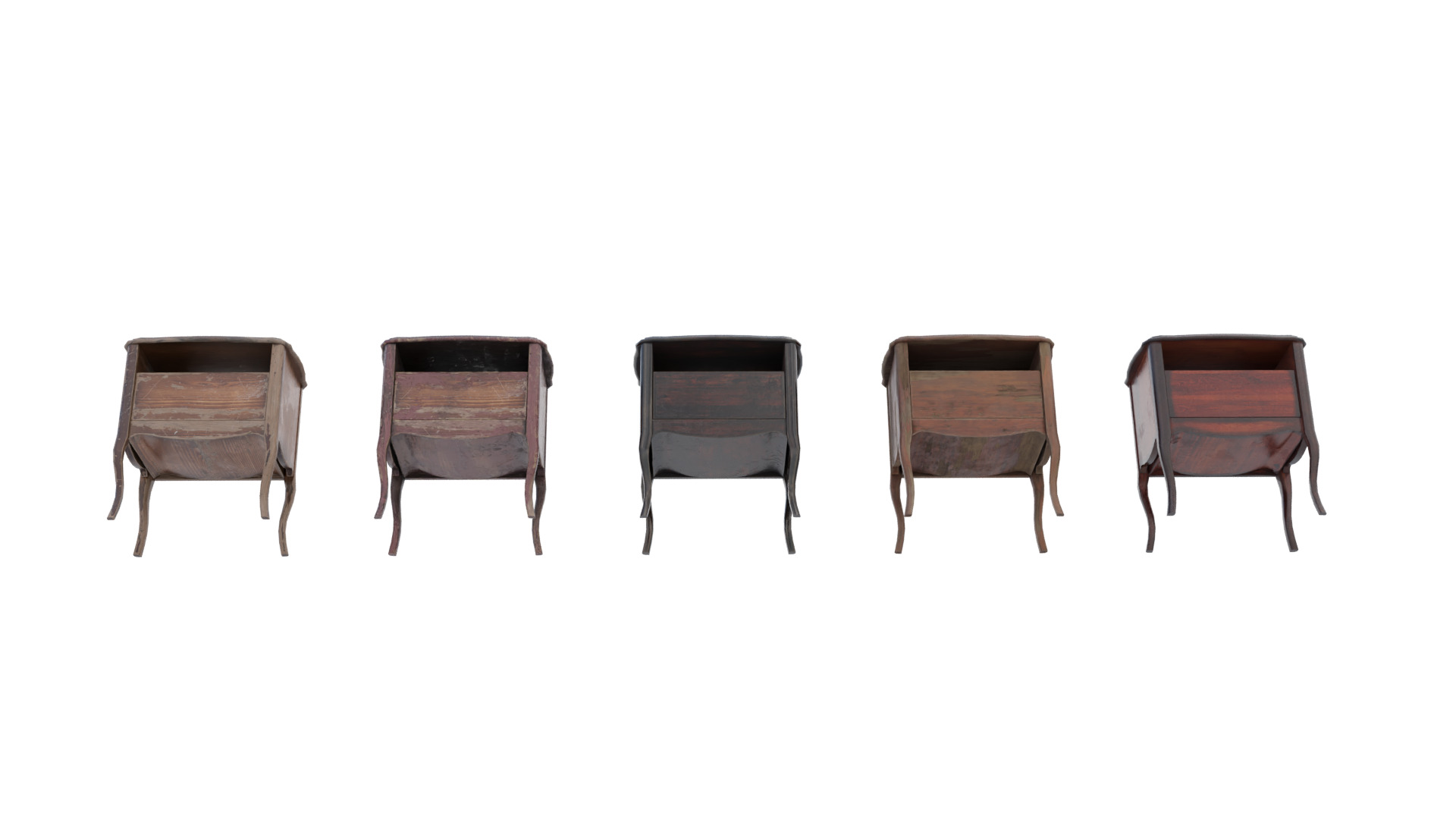 Small Side Wood Coffee Table Low-poly 3D model_6