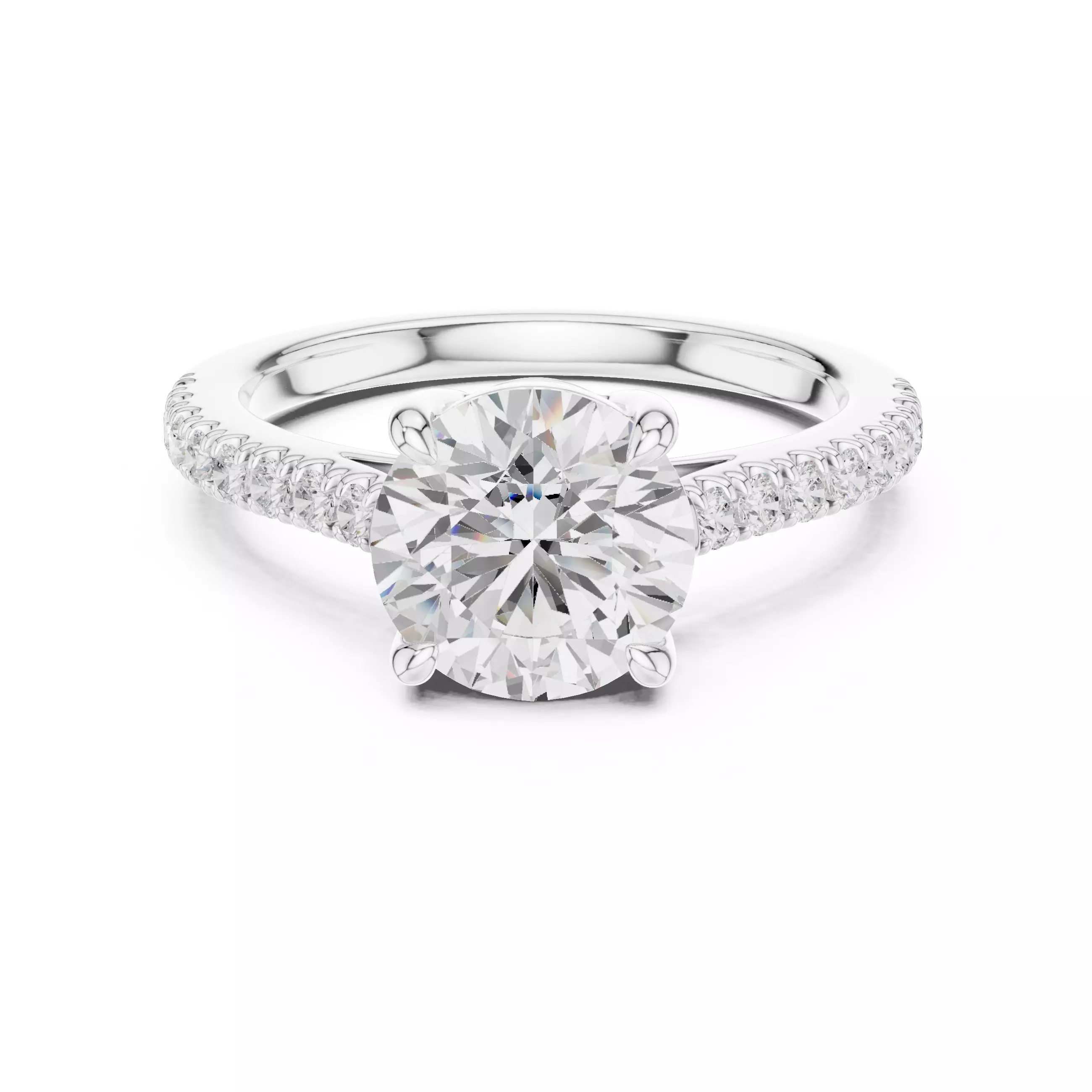 2CT Round Cut Diamond Engagement Wedding Ring 3DM STL Video 3D print model_2