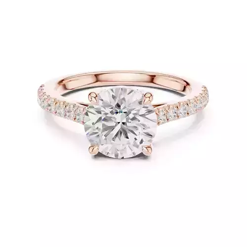 2CT Round Cut Diamond Engagement Wedding Ring 3DM STL Video 3D print model