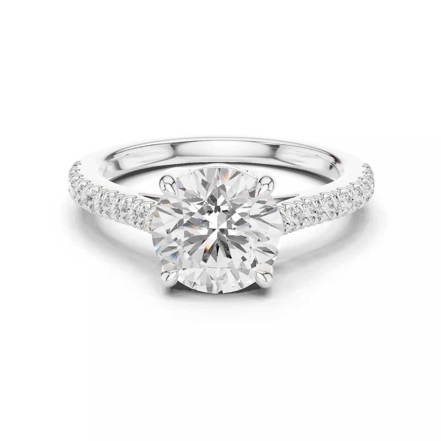 2CT Round Cut Diamond Engagement Wedding Ring 3DM STL Video 3D print model_14