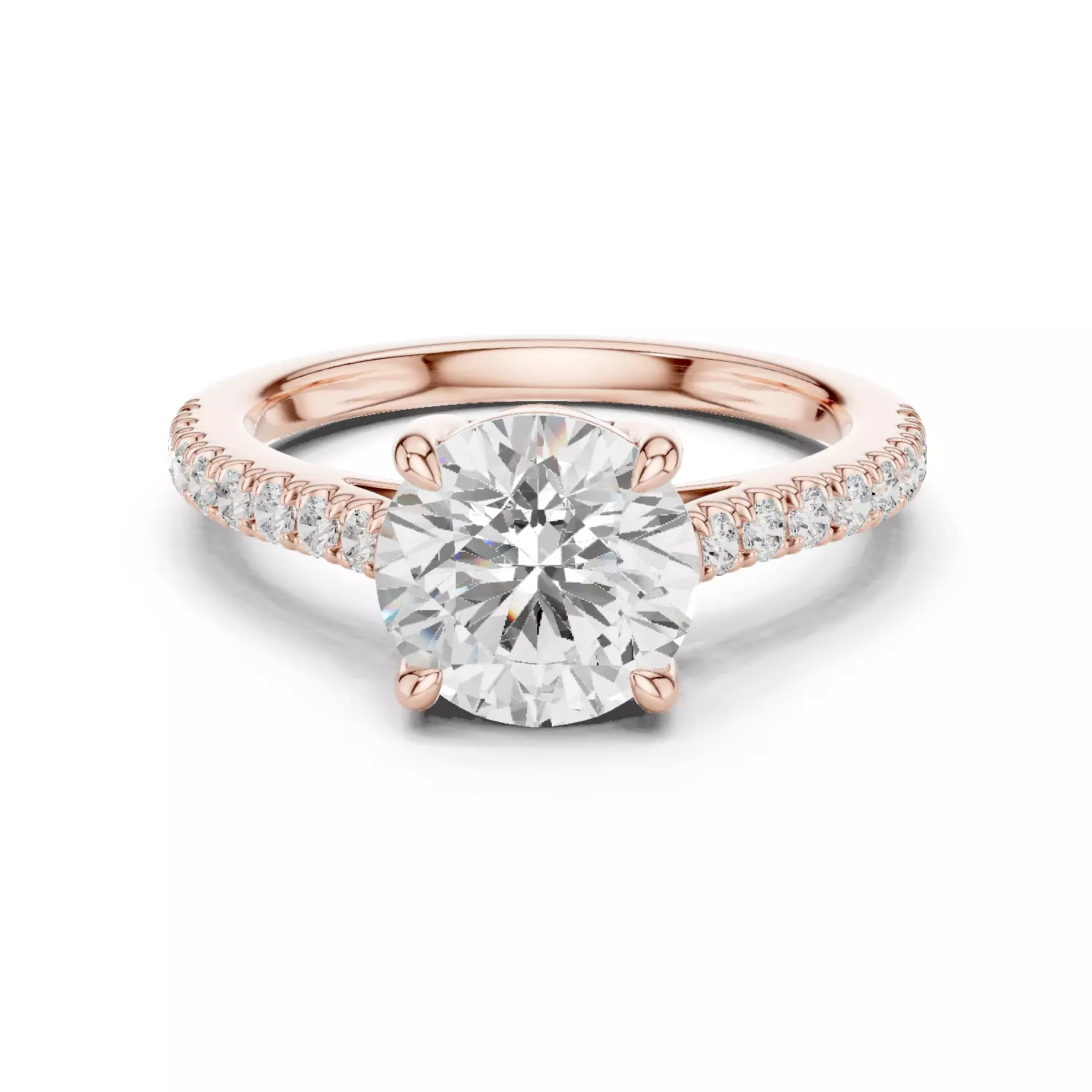 2CT Round Cut Diamond Engagement Wedding Ring 3DM STL Video 3D print model_12