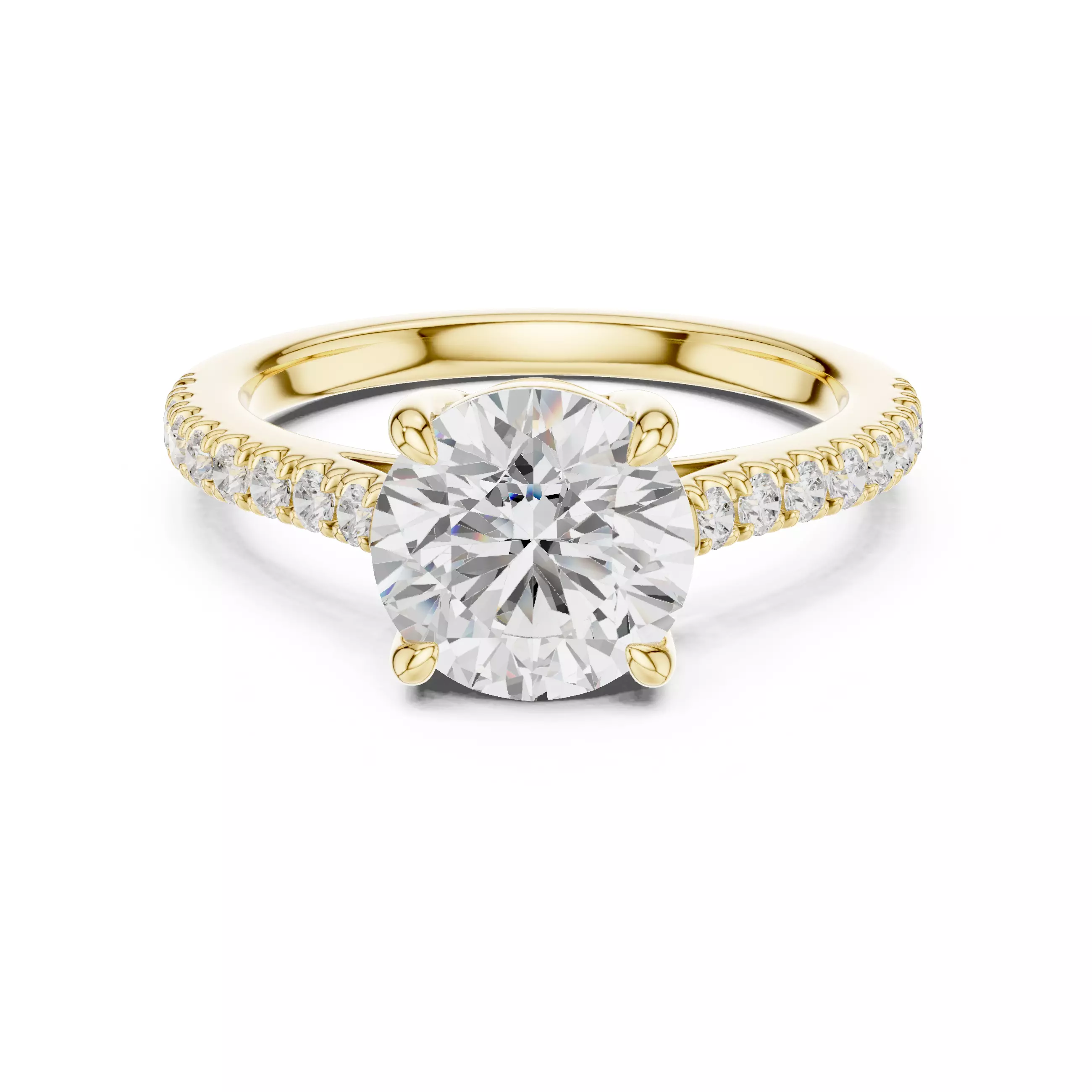 2CT Round Cut Diamond Engagement Wedding Ring 3DM STL Video 3D print model_1