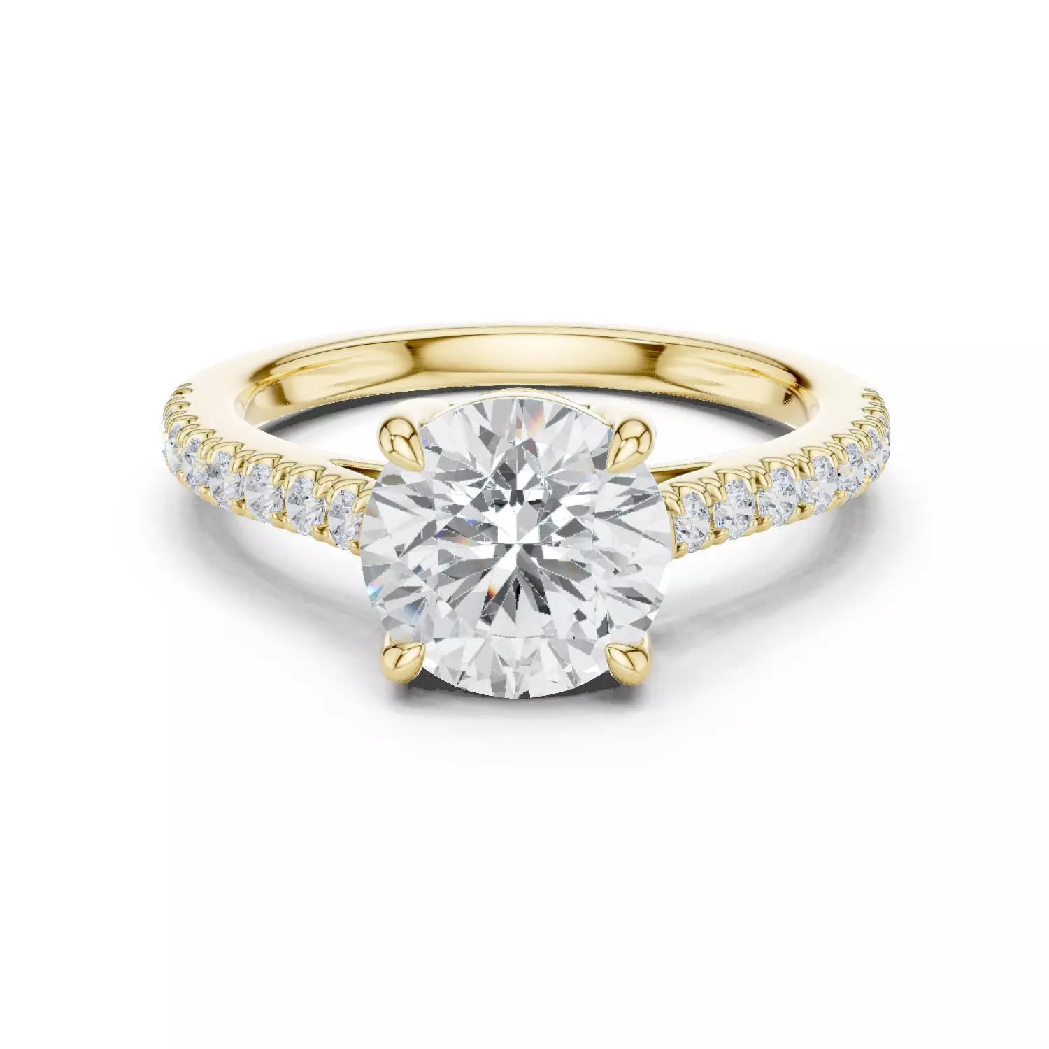 2CT Round Cut Diamond Engagement Wedding Ring 3DM STL Video 3D print model_13