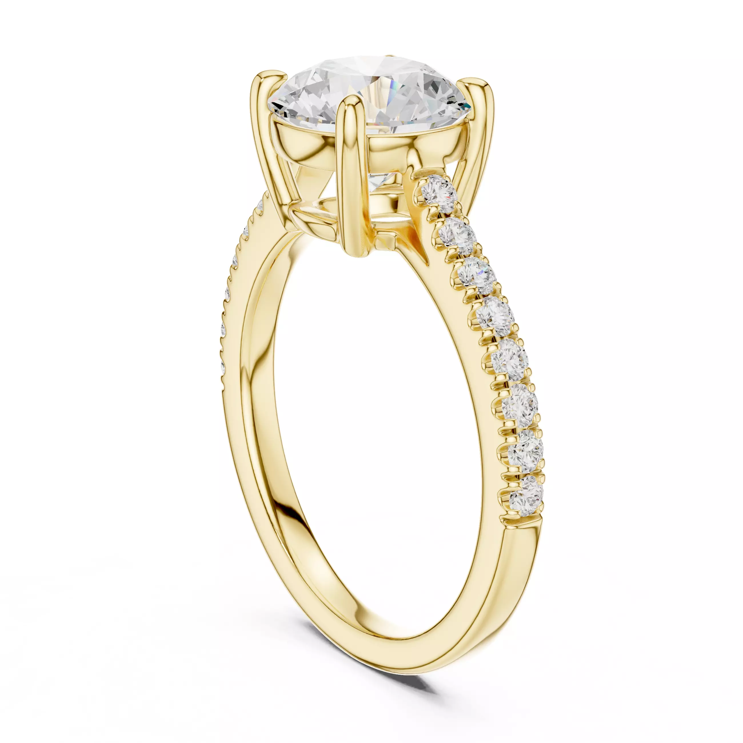 2CT Round Cut Diamond Engagement Wedding Ring 3DM STL Video 3D print model_6