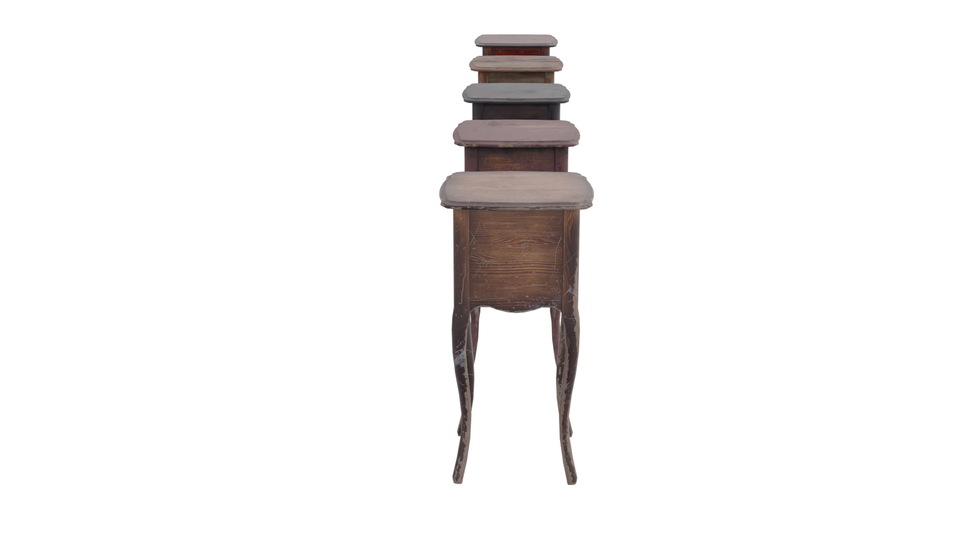 Tall Side Wood Table Low-poly 3D model_7
