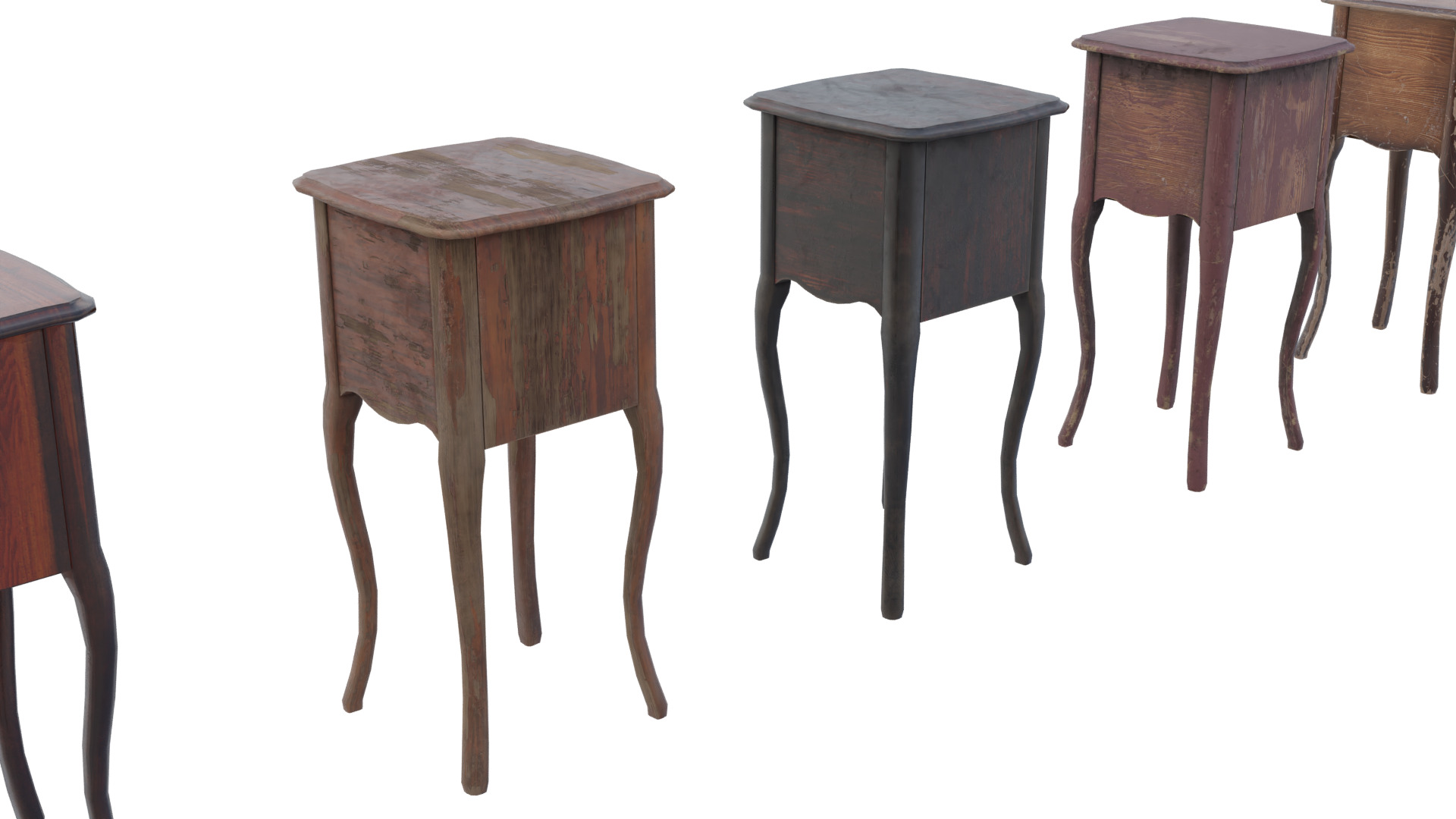 Tall Side Wood Table Low-poly 3D model_5