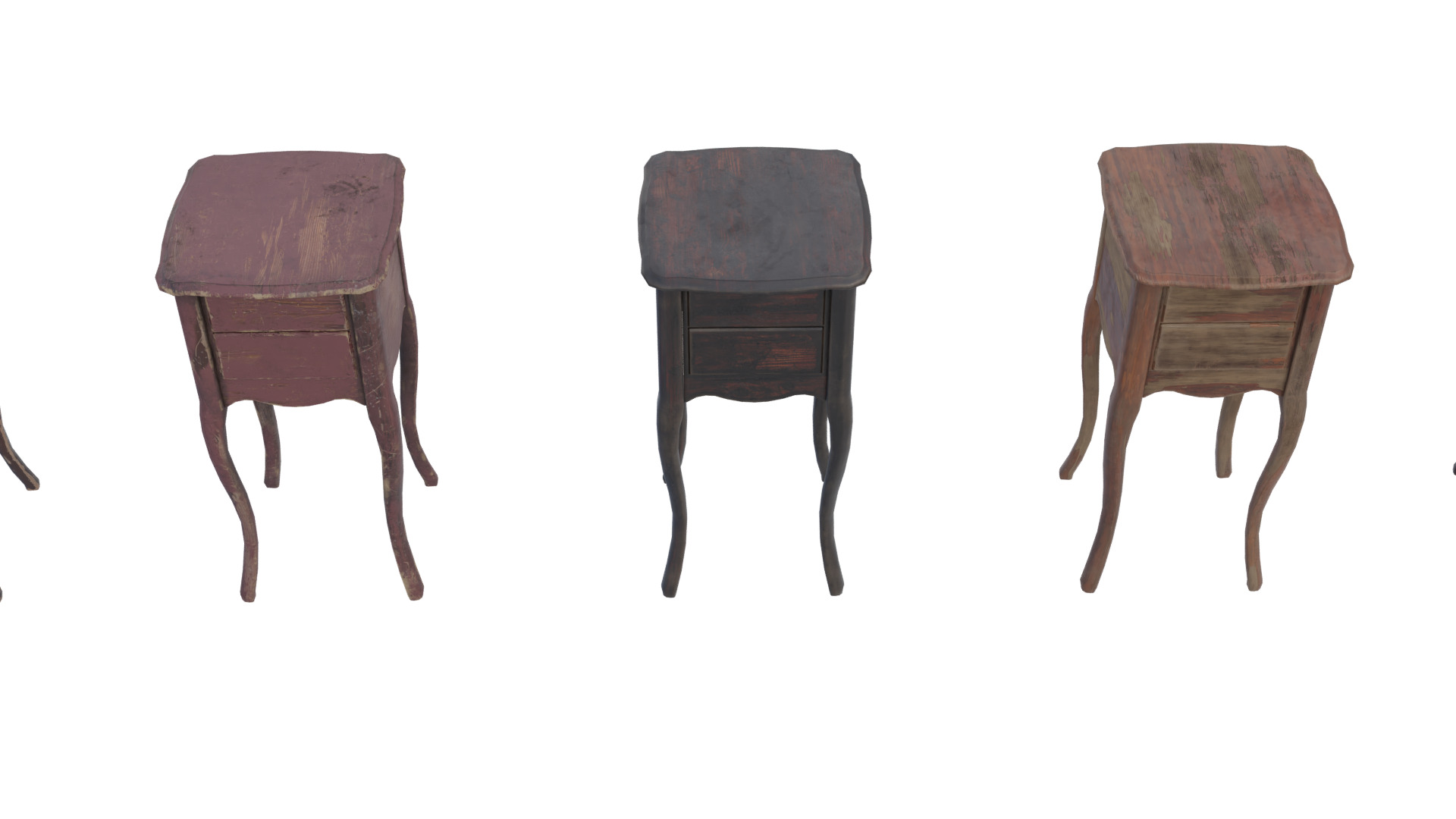 Tall Side Wood Table Low-poly 3D model_2