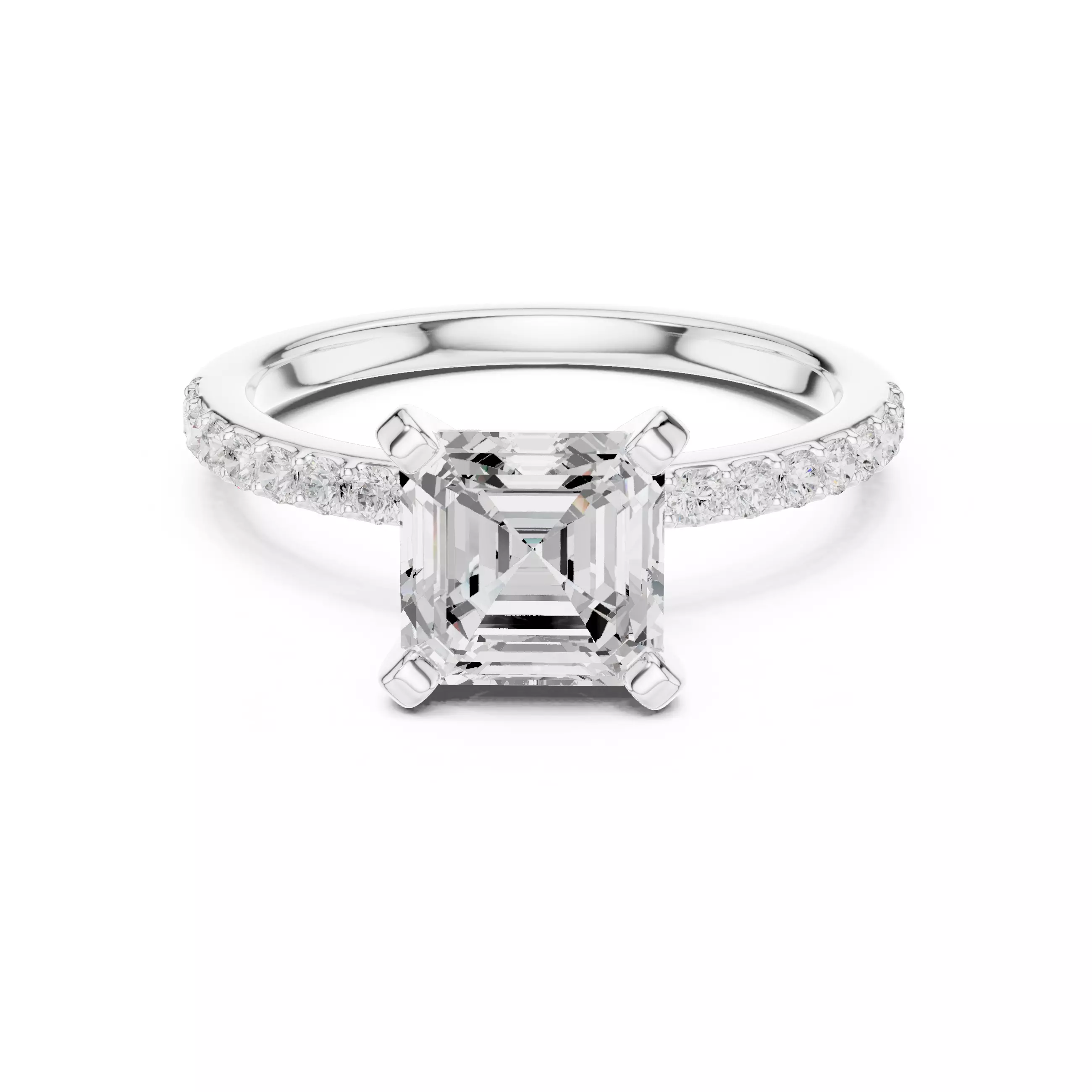 2CT Princess Cut Diamond Engagement Wedding Ring 3DM STL Video 3D print model_2