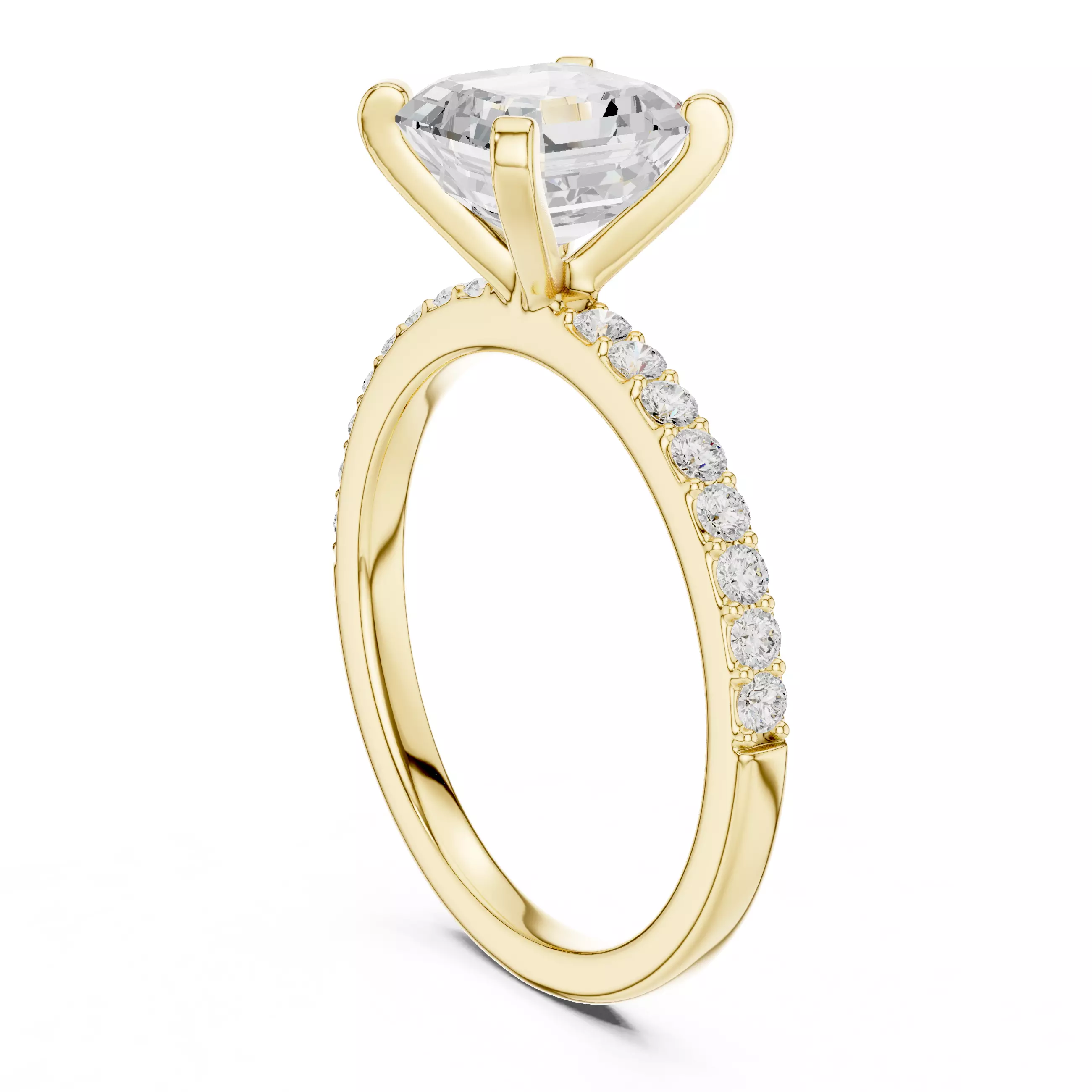 2CT Princess Cut Diamond Engagement Wedding Ring 3DM STL Video 3D print model_6