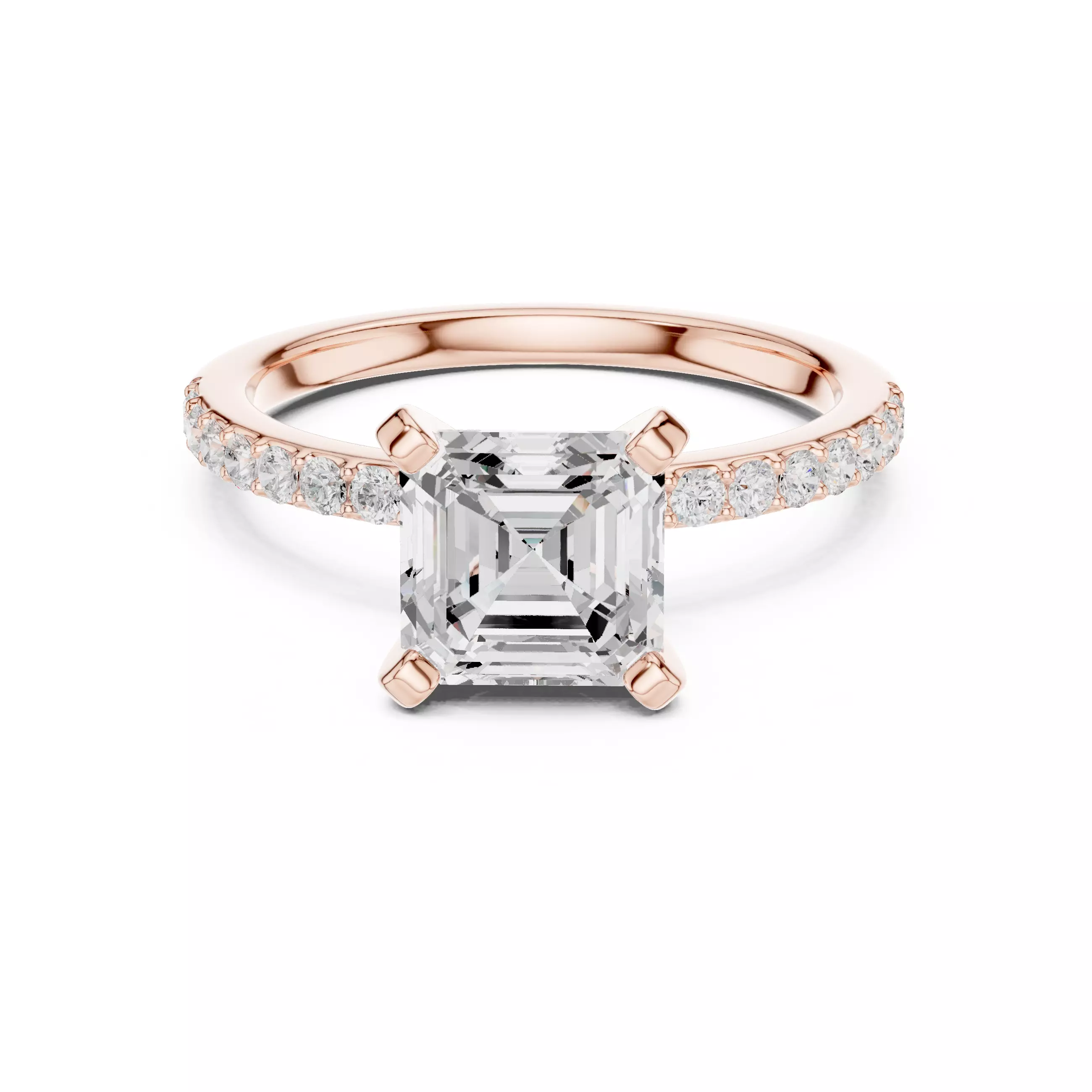 2CT Princess Cut Diamond Engagement Wedding Ring 3DM STL Video 3D print model_0