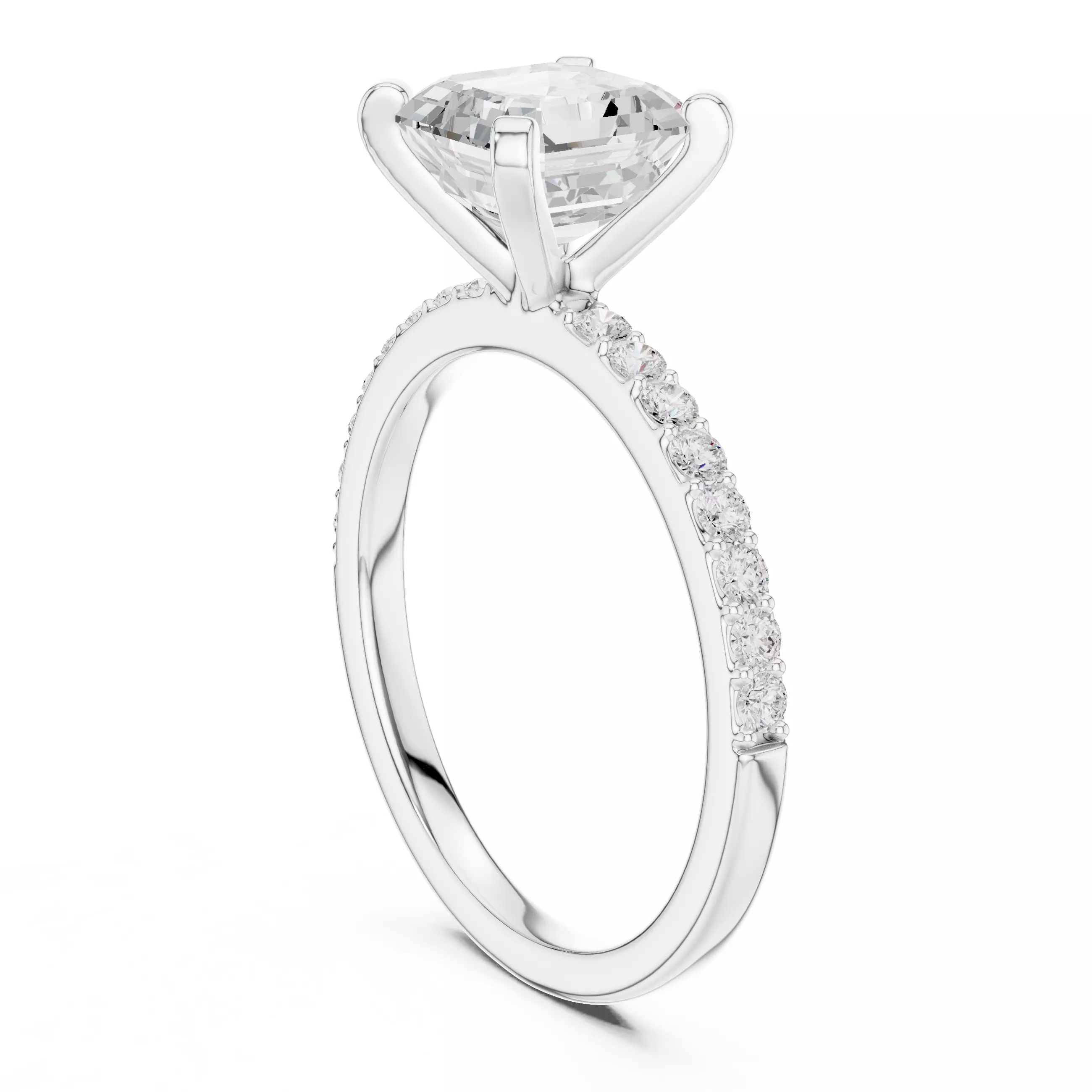 2CT Princess Cut Diamond Engagement Wedding Ring 3DM STL Video 3D print model_9