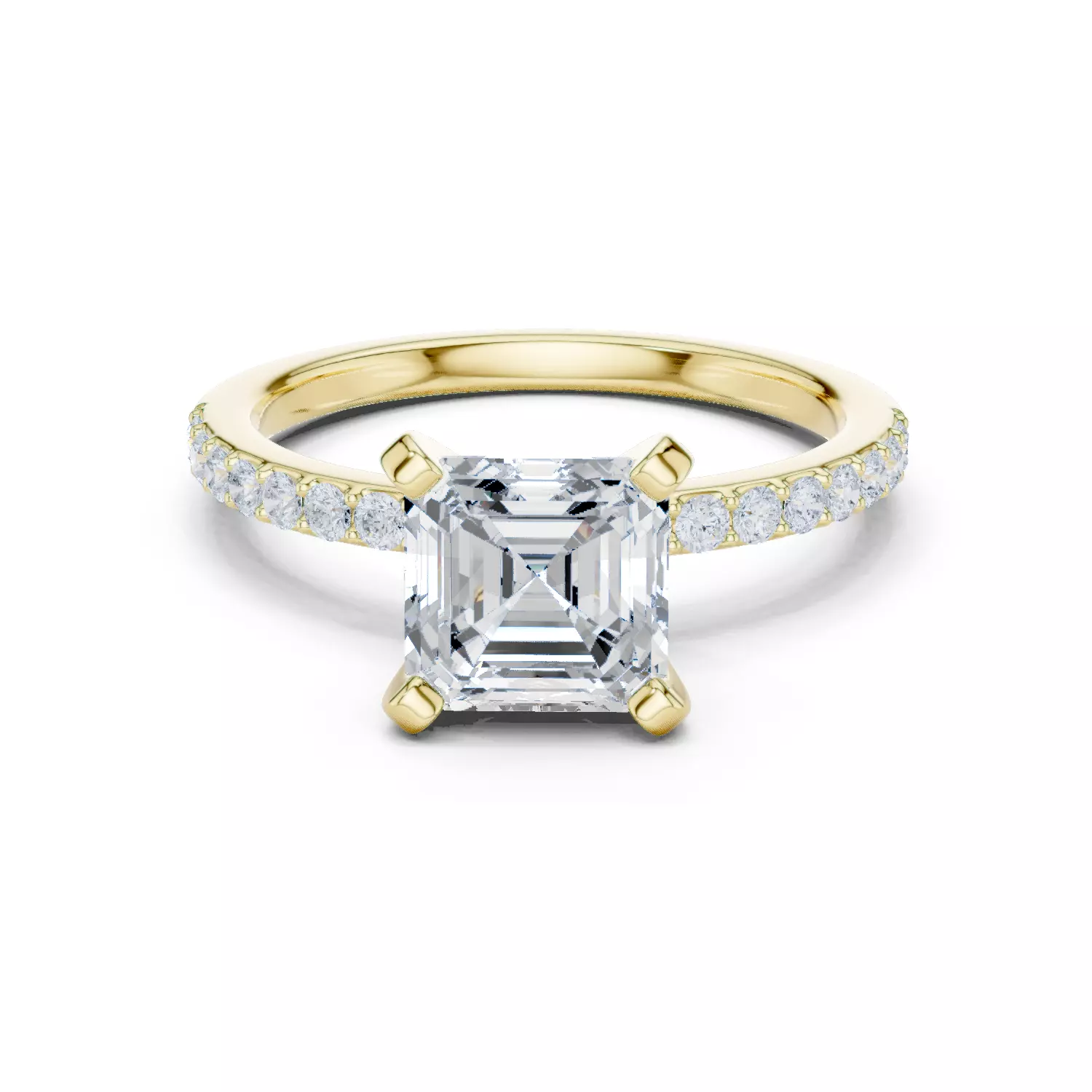 2CT Princess Cut Diamond Engagement Wedding Ring 3DM STL Video 3D print model_13