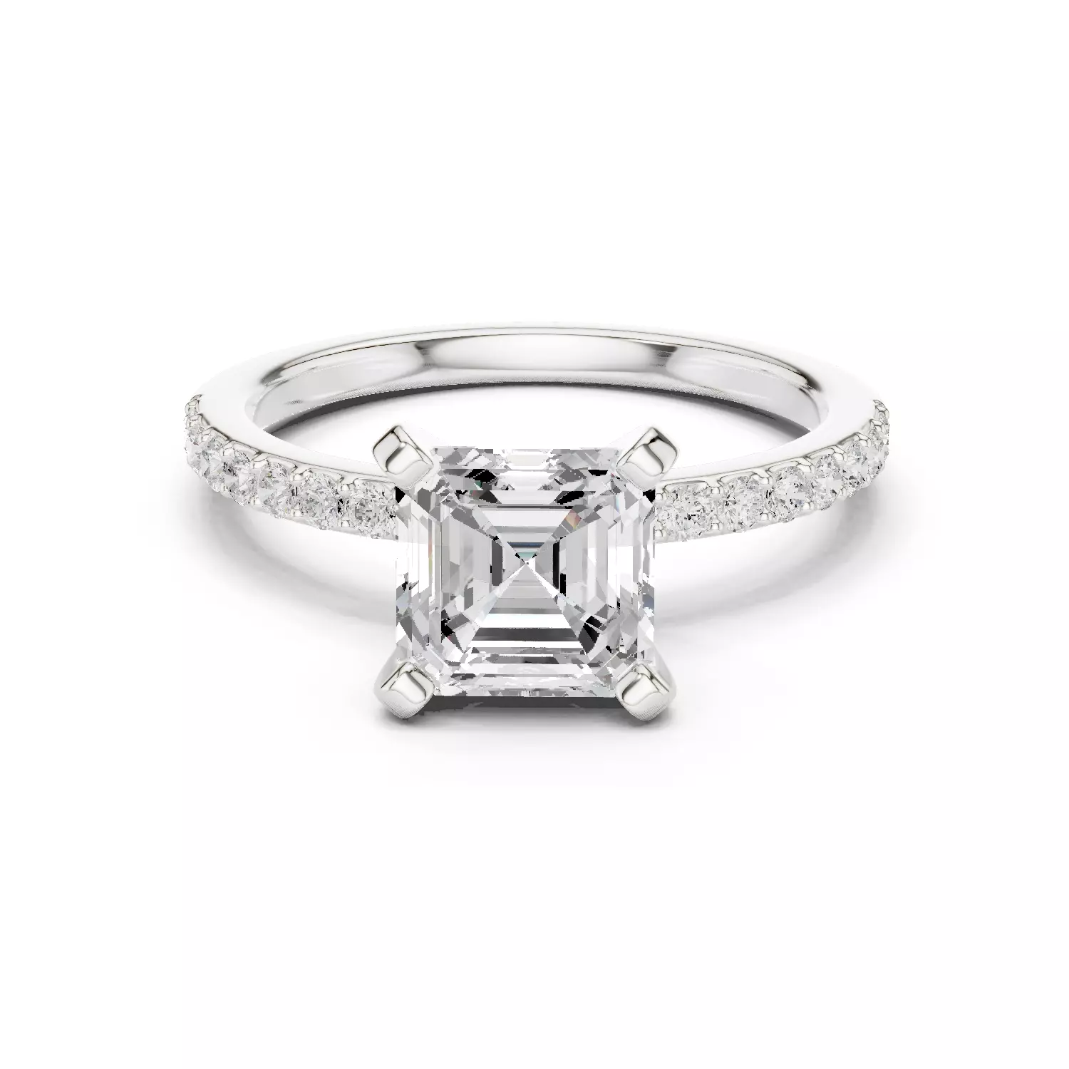 2CT Princess Cut Diamond Engagement Wedding Ring 3DM STL Video 3D print model_14