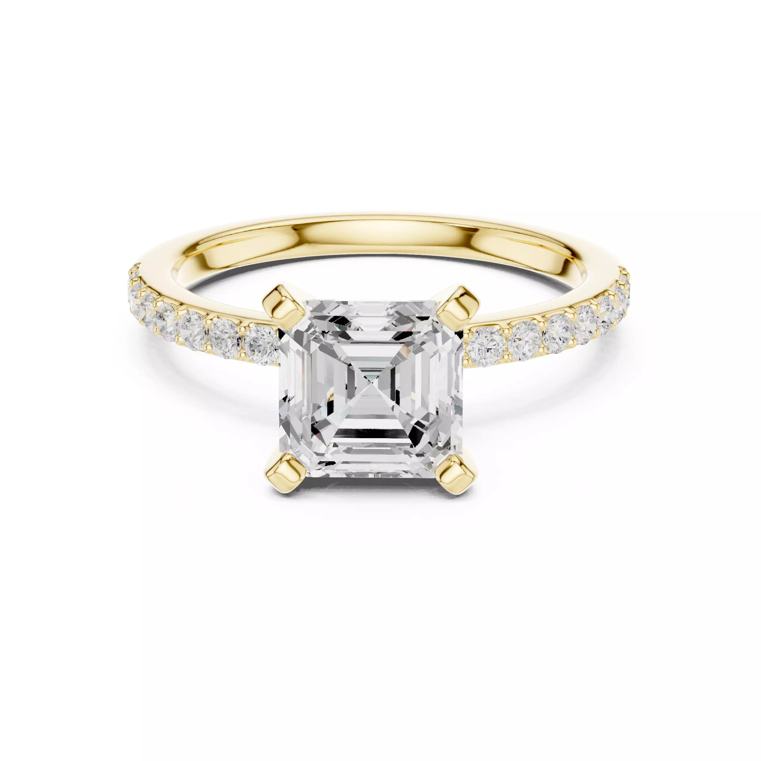 2CT Princess Cut Diamond Engagement Wedding Ring 3DM STL Video 3D print model_1