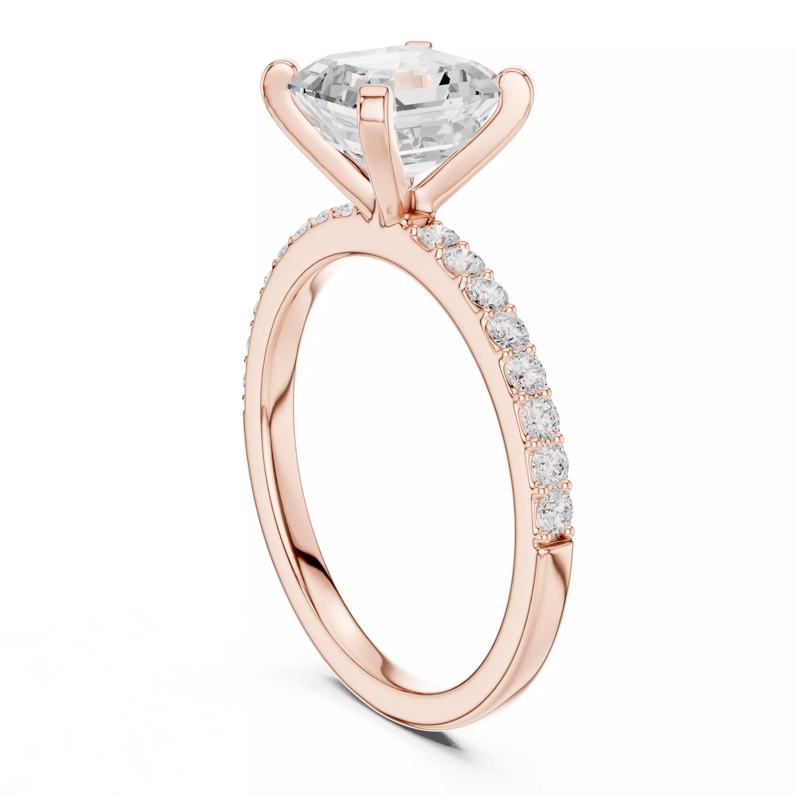 2CT Princess Cut Diamond Engagement Wedding Ring 3DM STL Video 3D print model_3